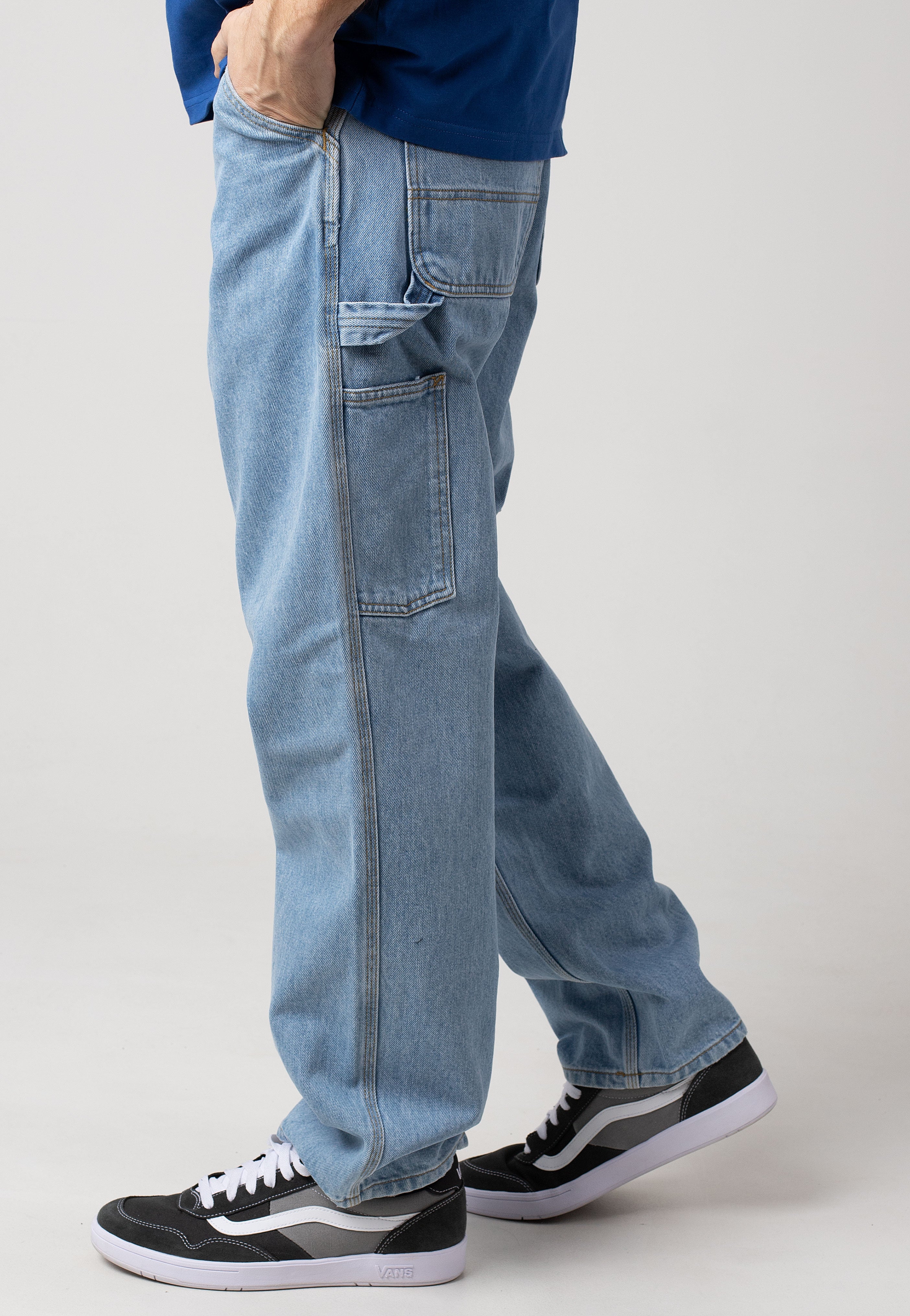 Carhartt WIP - Single Knee Stone Bleached Blue - Jeans | Men-Image