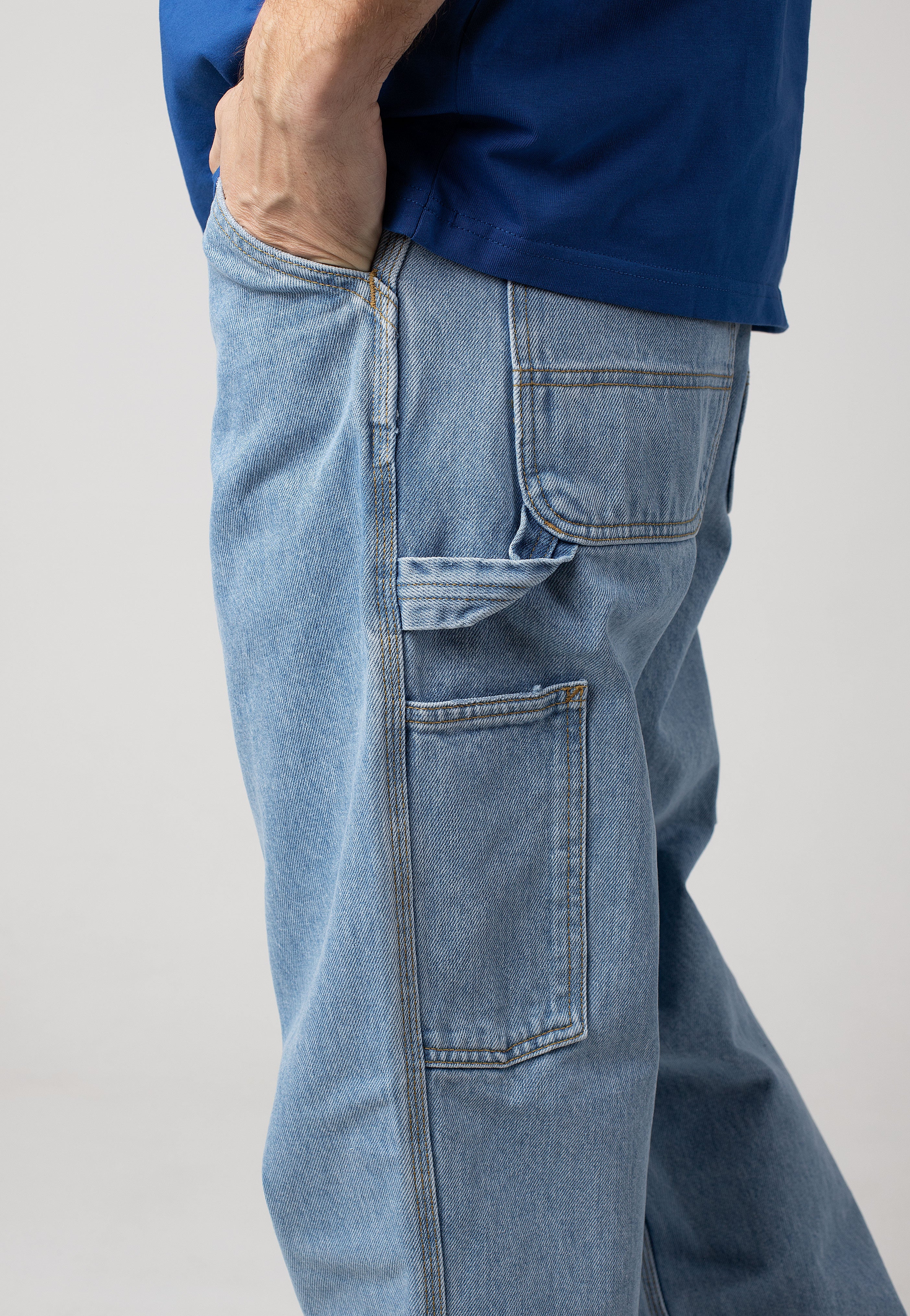 Carhartt WIP - Single Knee Stone Bleached Blue - Jeans | Men-Image