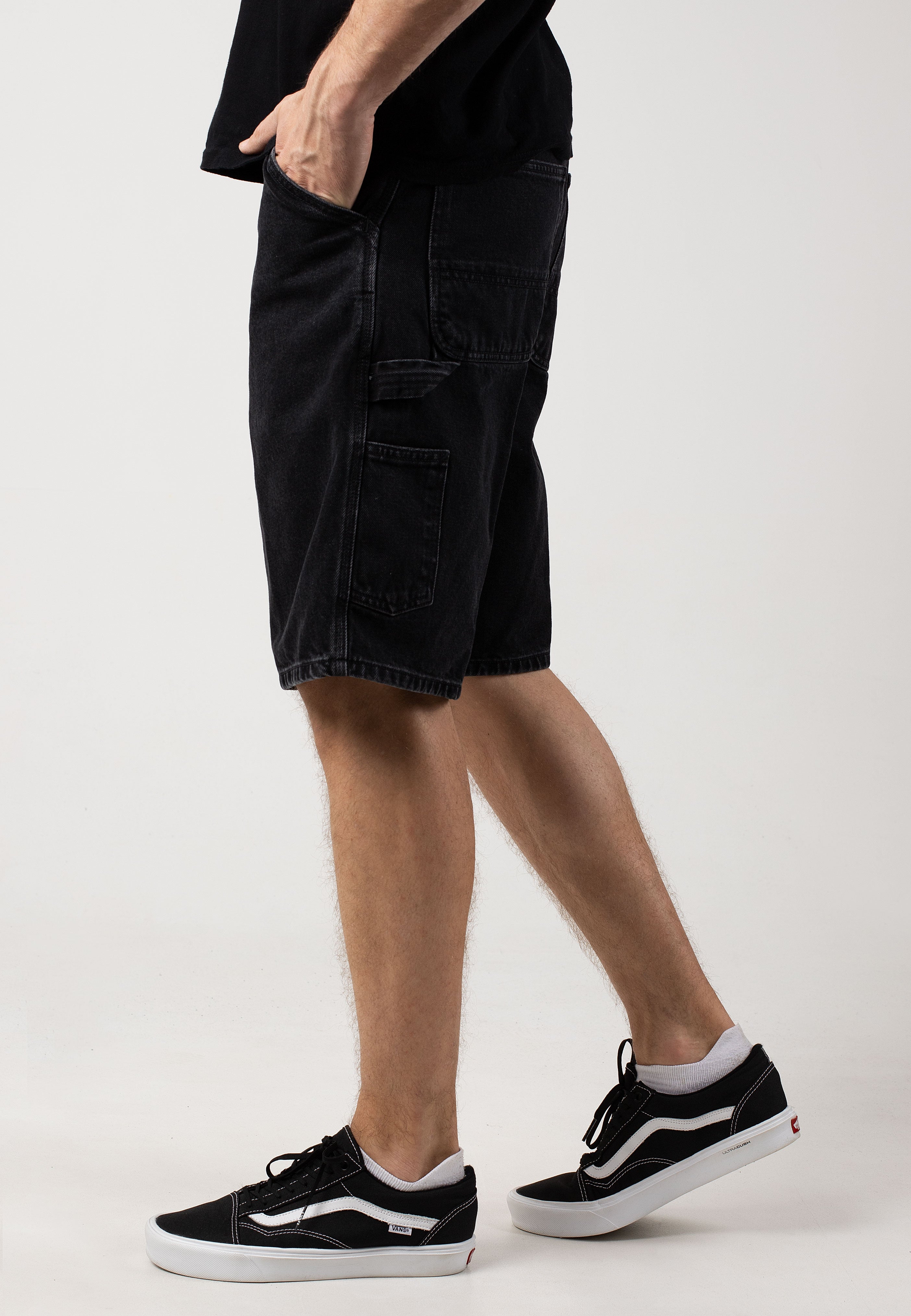 Carhartt WIP - Single Knee Stone Washed Black - Shorts | Men-Image