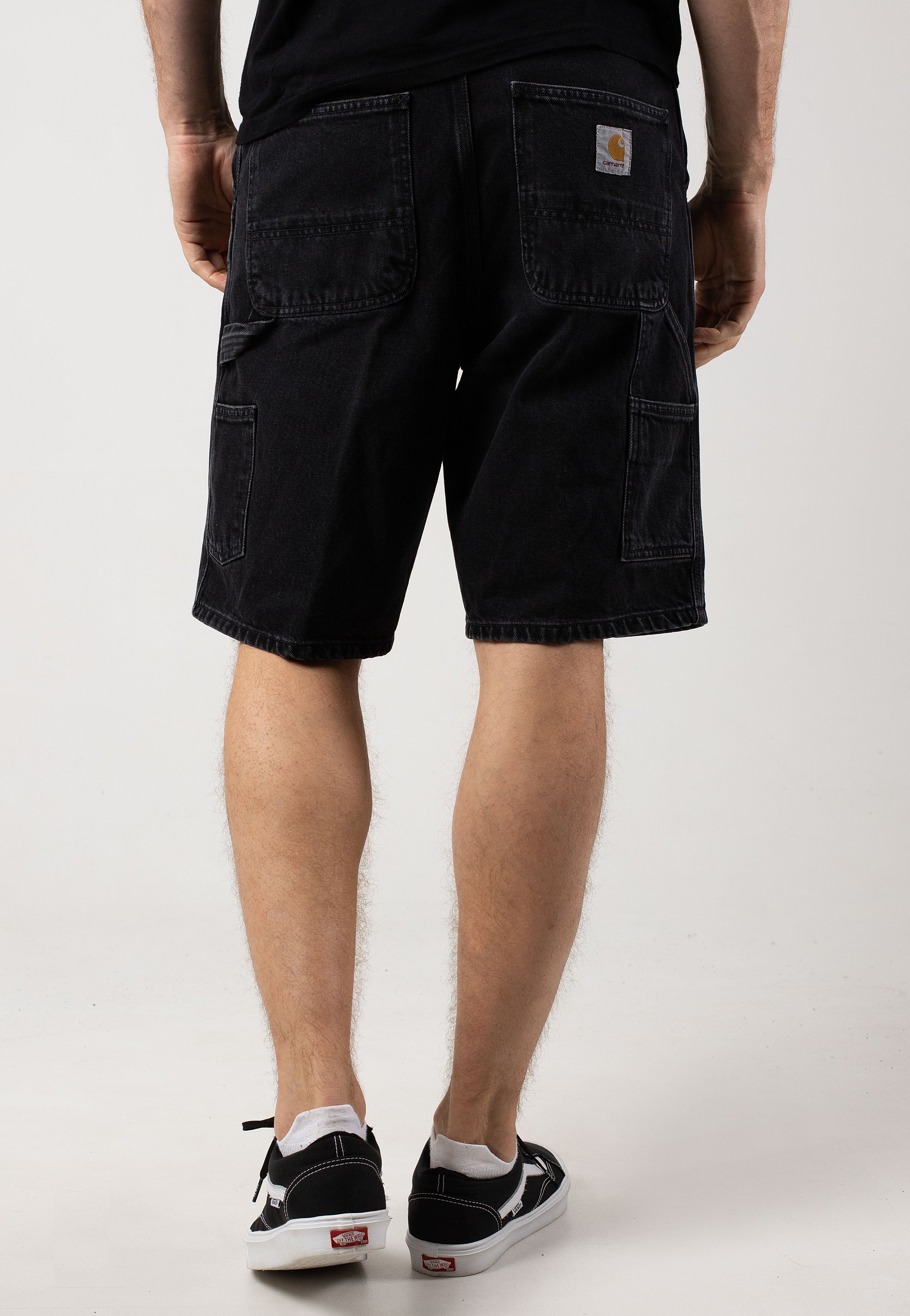 Carhartt WIP - Single Knee Stone Washed Black - Shorts | Men-Image