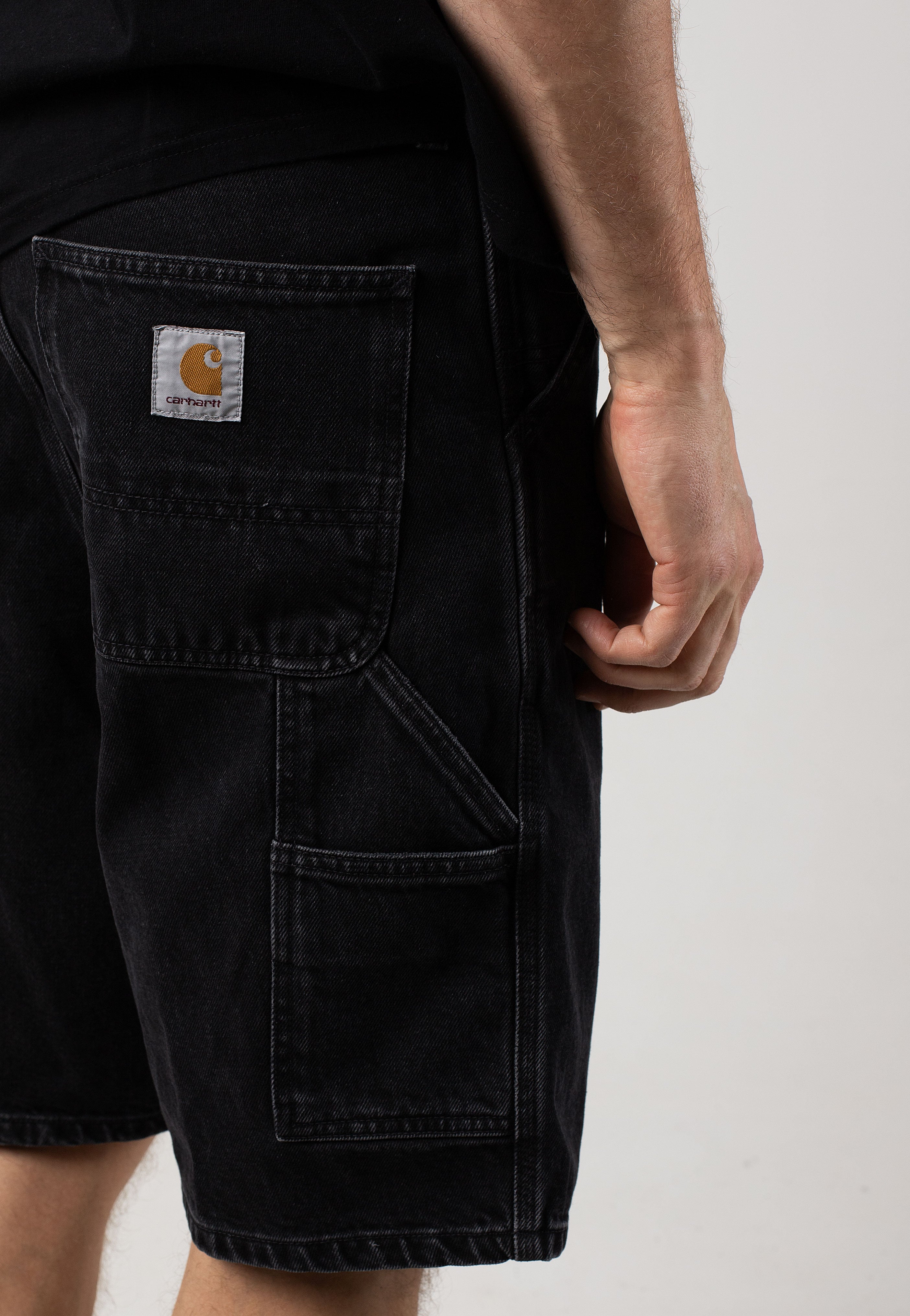 Carhartt WIP - Single Knee Stone Washed Black - Shorts | Men-Image