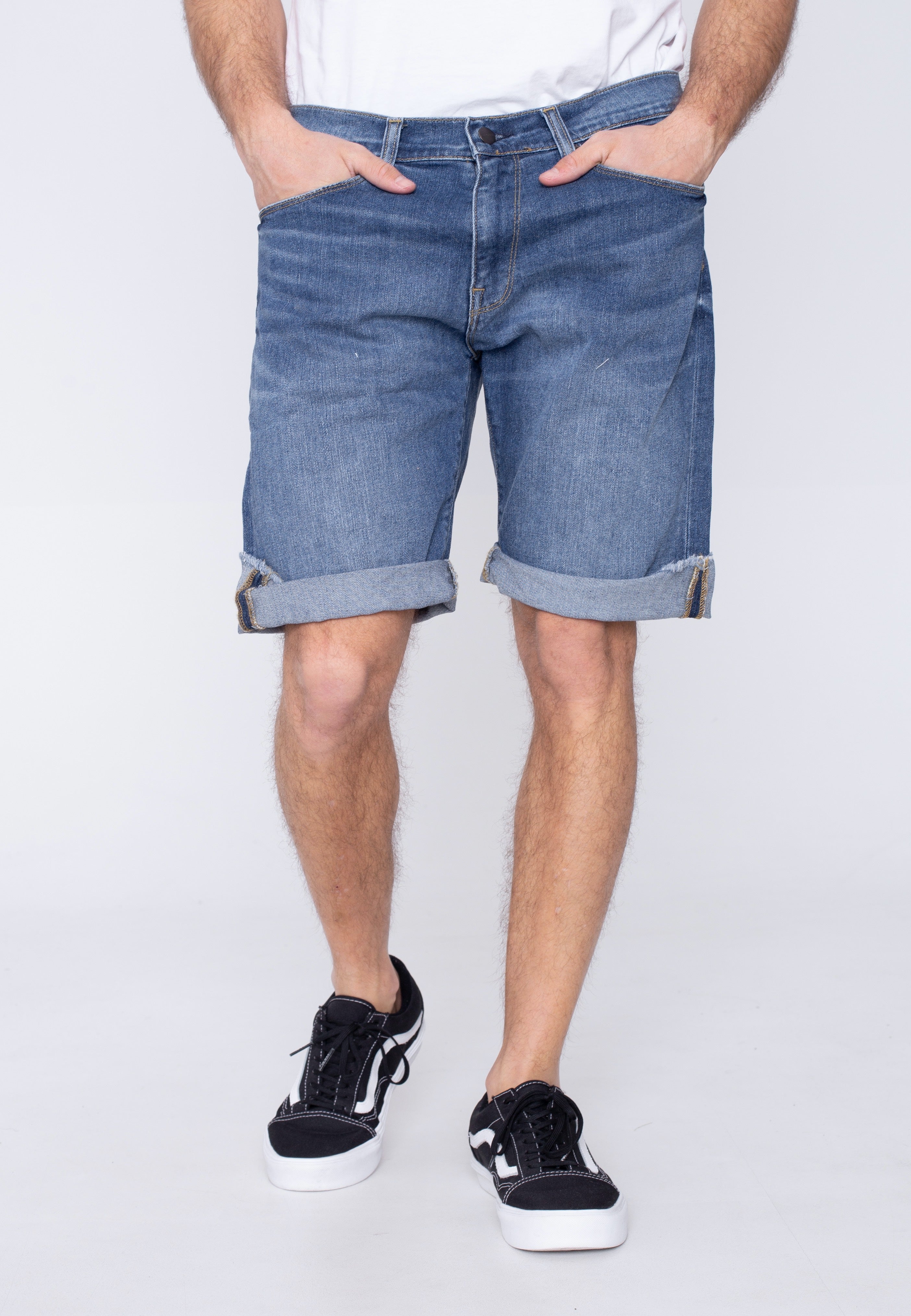 Carhartt WIP - Swell Blue Mid Used Wash - Shorts | Men-Image