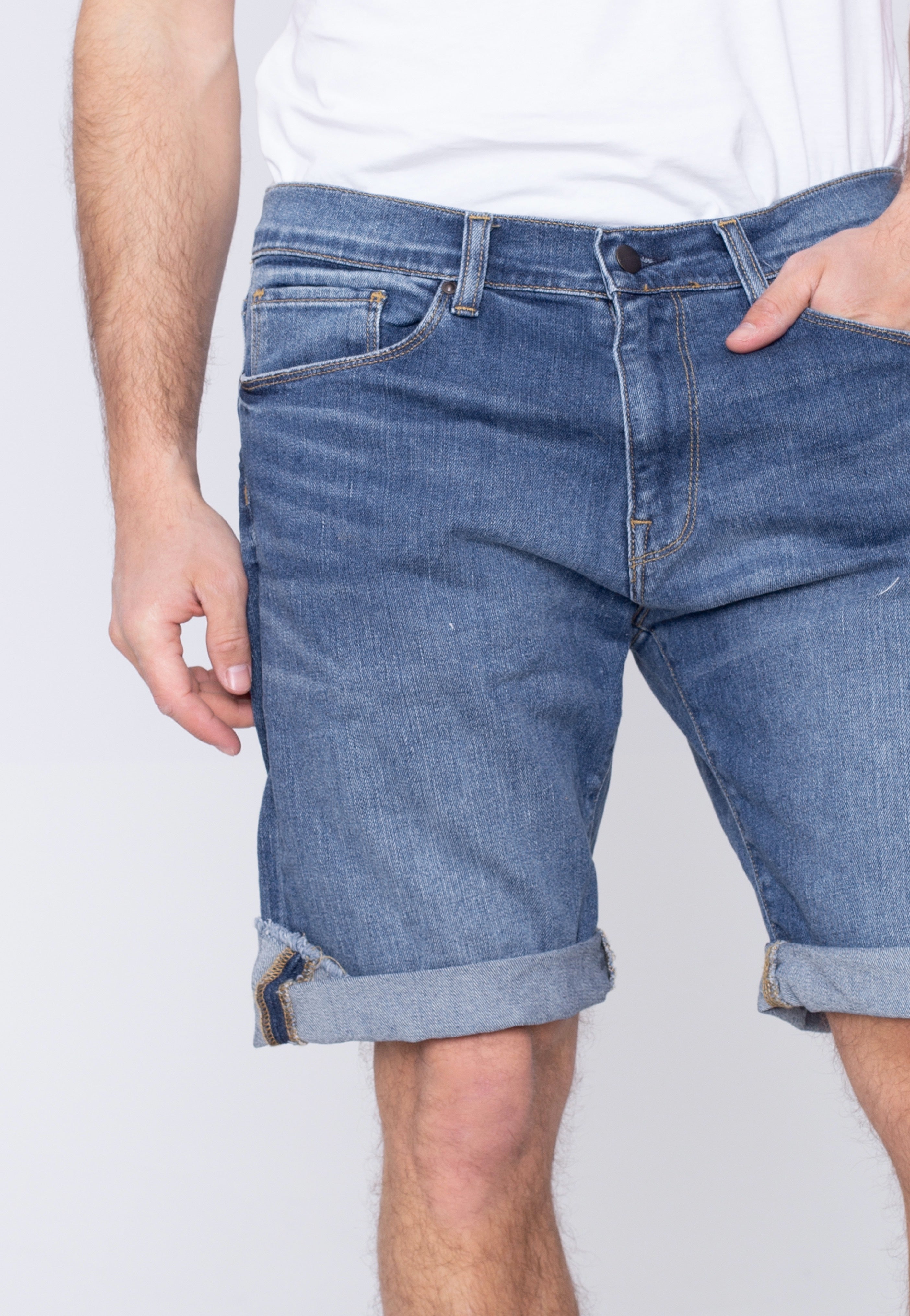 Carhartt WIP - Swell Blue Mid Used Wash - Shorts | Men-Image