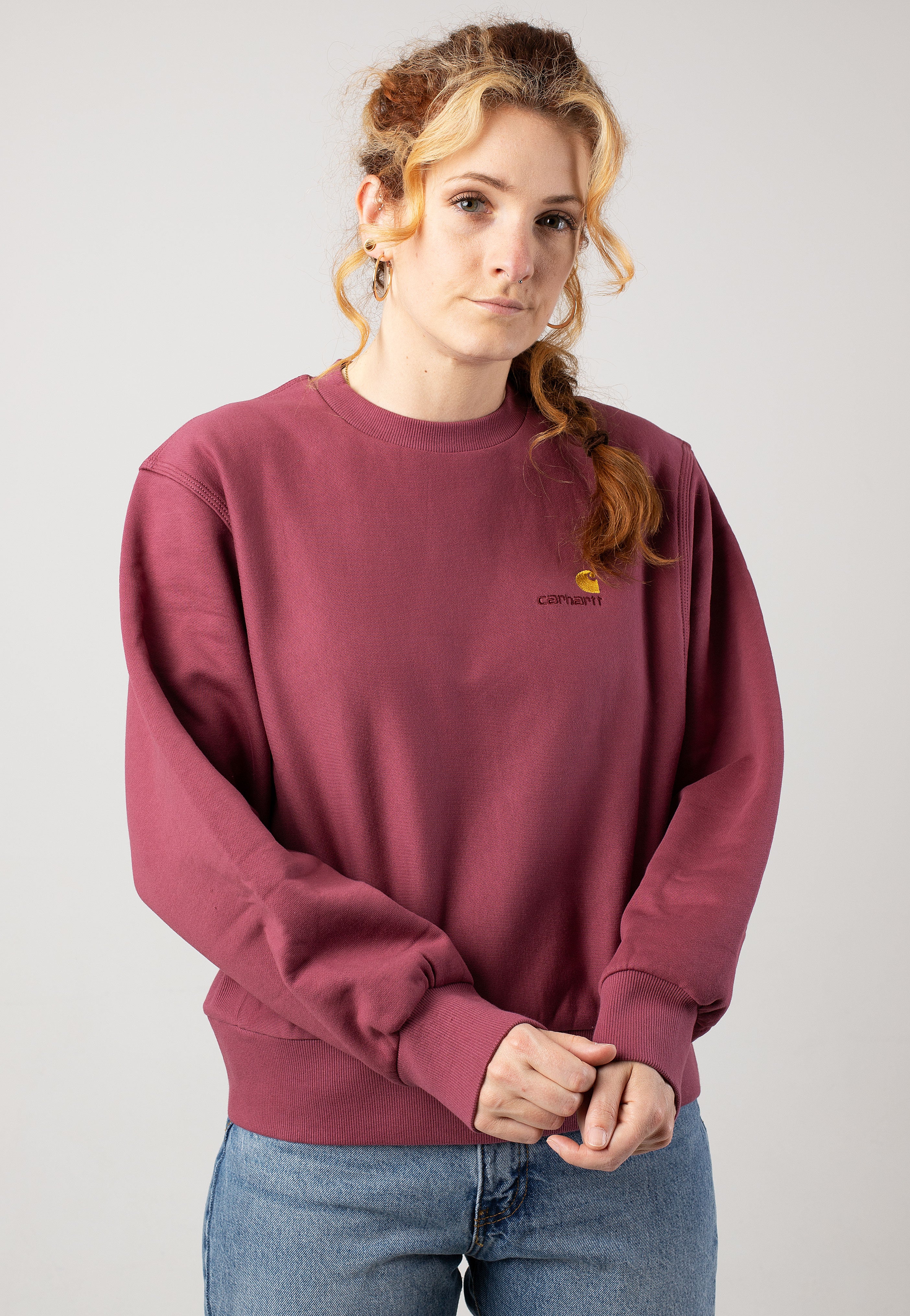 Carhartt WIP - W' American Script Dusty Fuchsia - Sweater | Women-Image