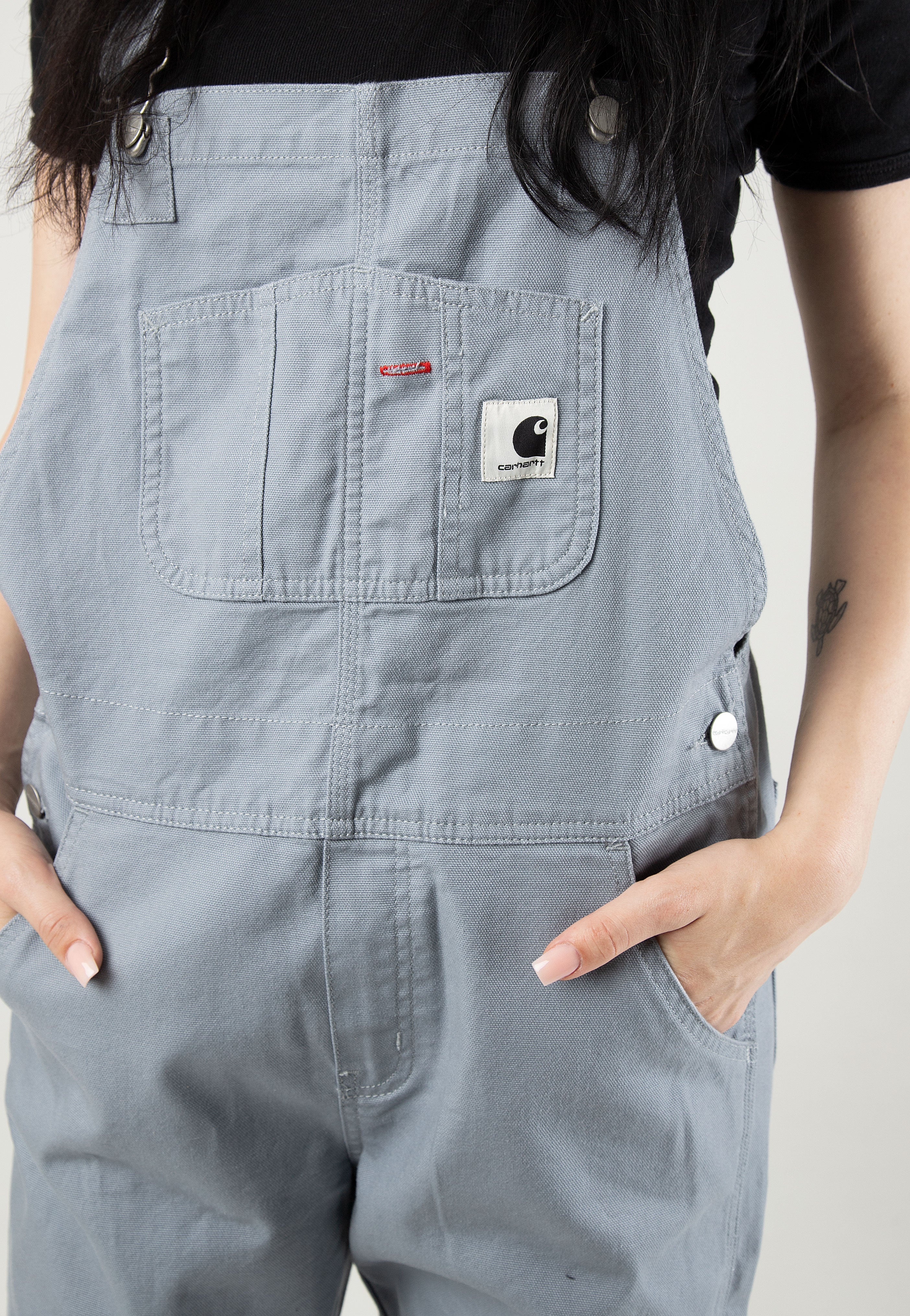 Carhartt WIP - W' Bib Overall Straight Rinsed Mirror - Dungarees | Women-Image