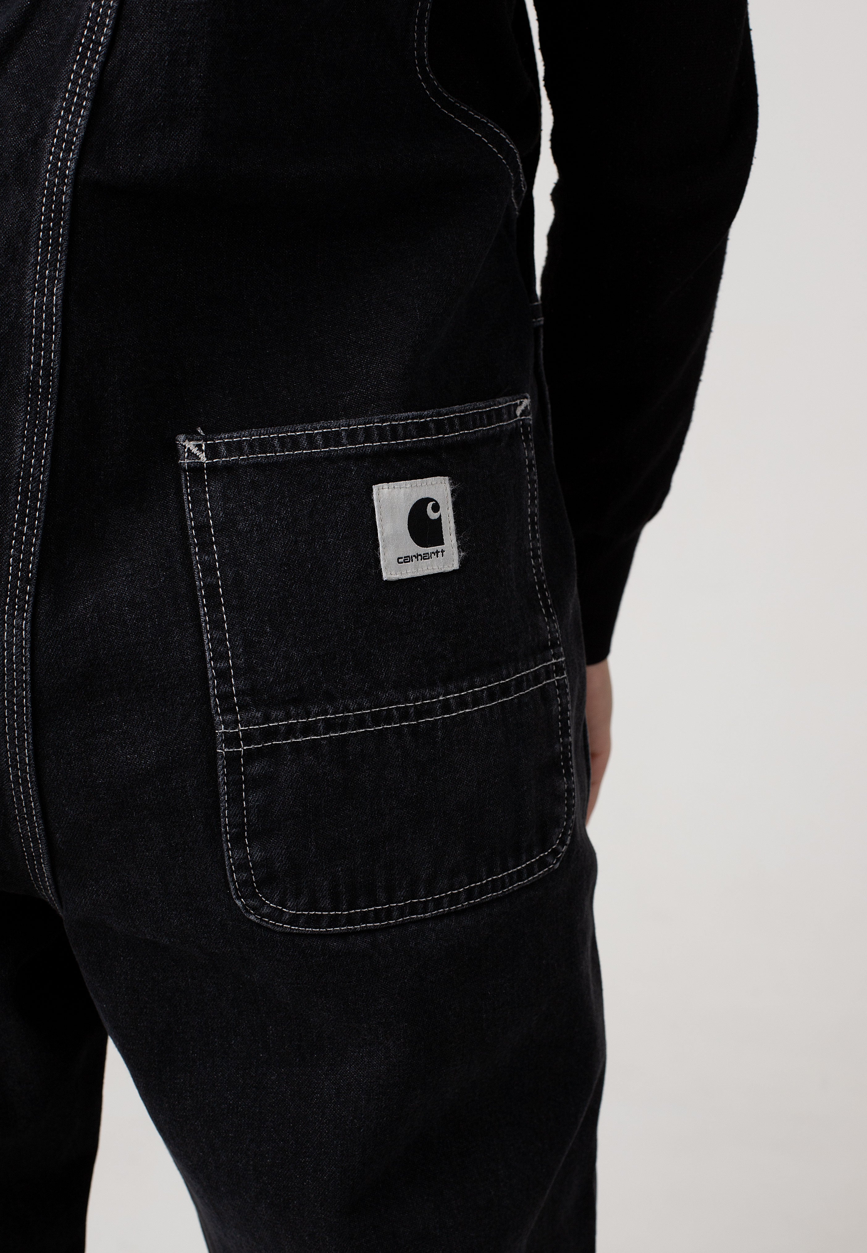 Carhartt WIP - W' Bib Overall Straight Stone Washed Black - Dungarees | Women-Image