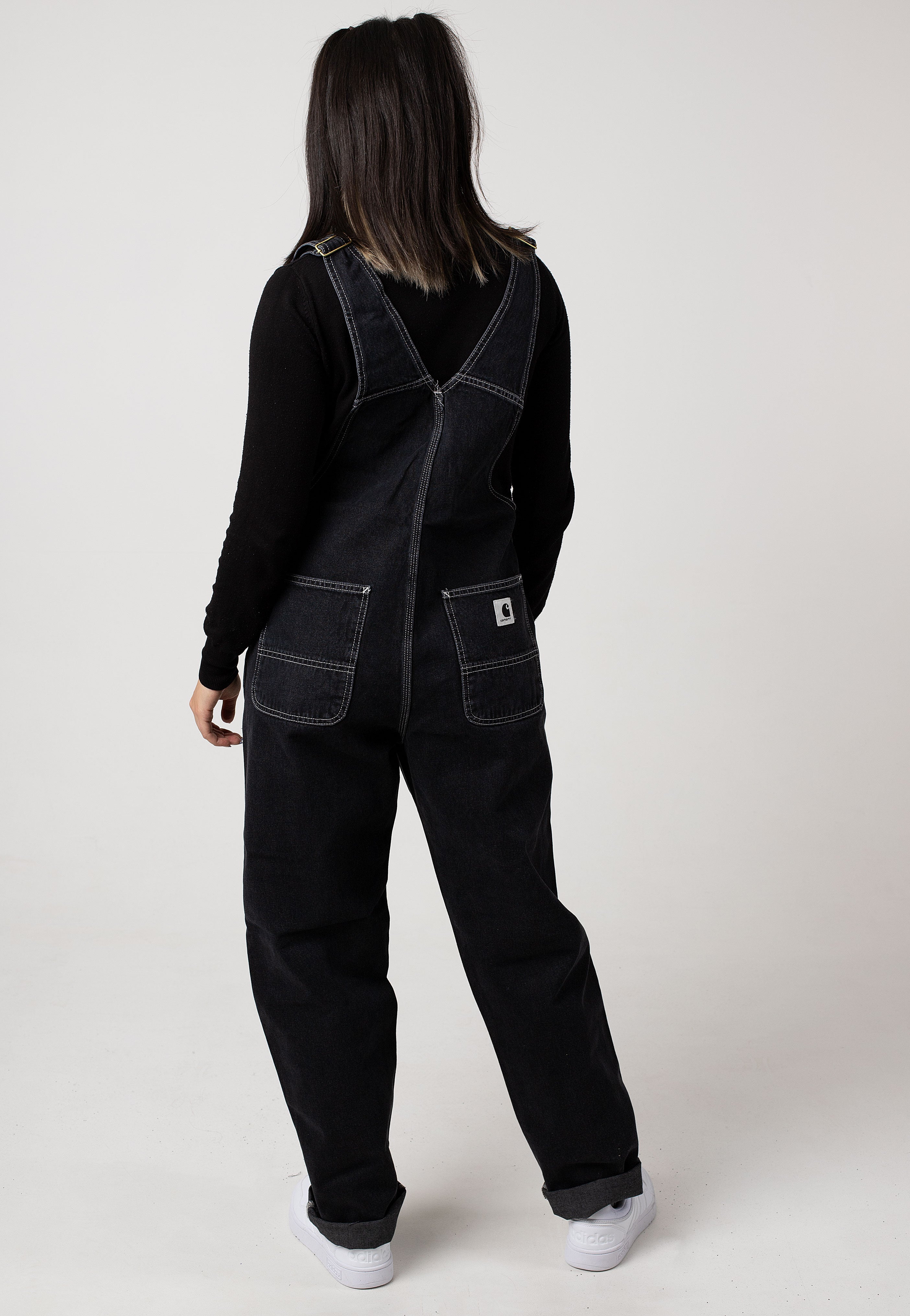 Carhartt WIP - W' Bib Overall Straight Stone Washed Black - Dungarees | Women-Image