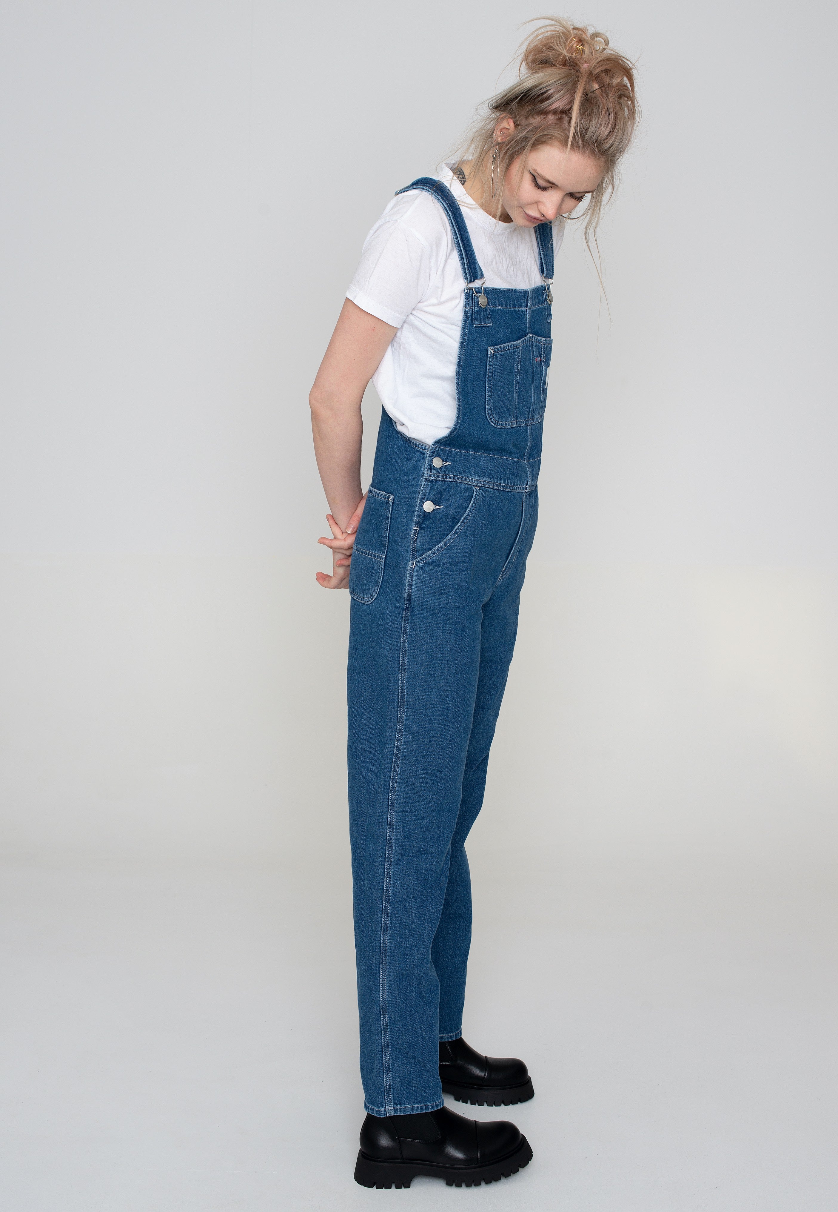 Carhartt WIP - W' Bib Overall Straight Stone Washed Blue - Dungarees | Women-Image