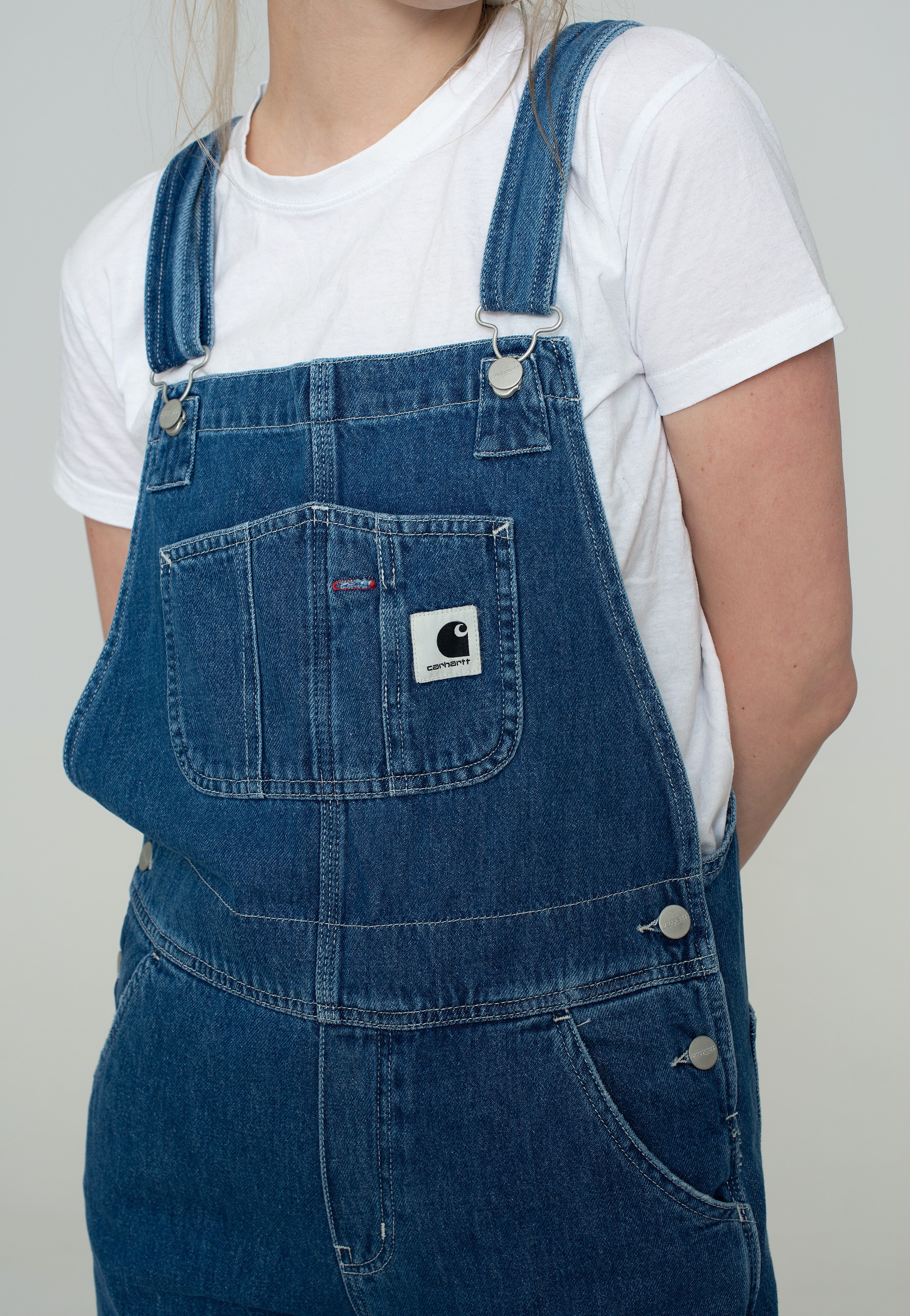 Carhartt WIP - W' Bib Overall Straight Stone Washed Blue - Dungarees | Women-Image