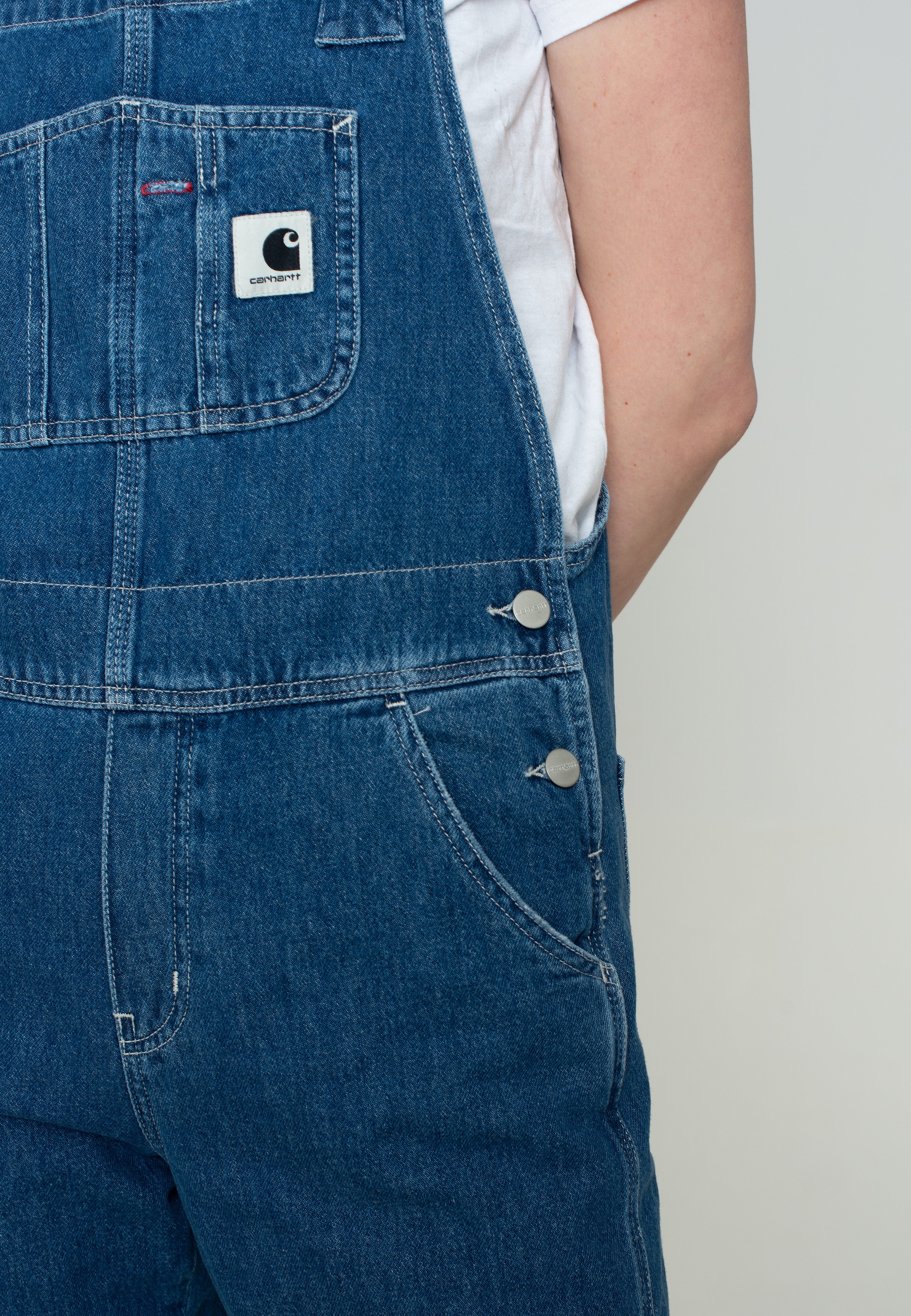 Carhartt WIP - W' Bib Overall Straight Stone Washed Blue - Dungarees | Women-Image