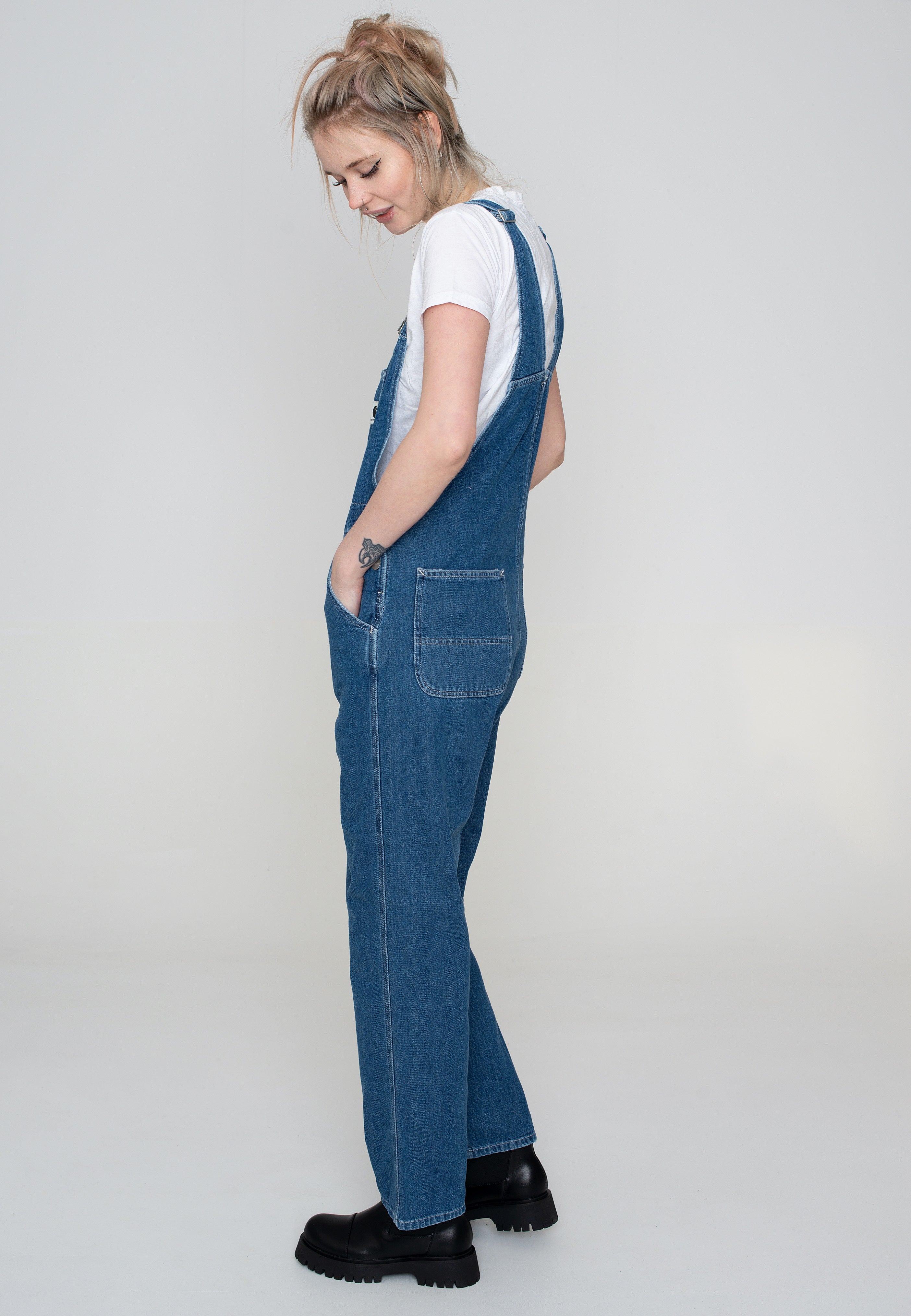 Carhartt WIP - W' Bib Overall Straight Stone Washed Blue - Dungarees | Women-Image