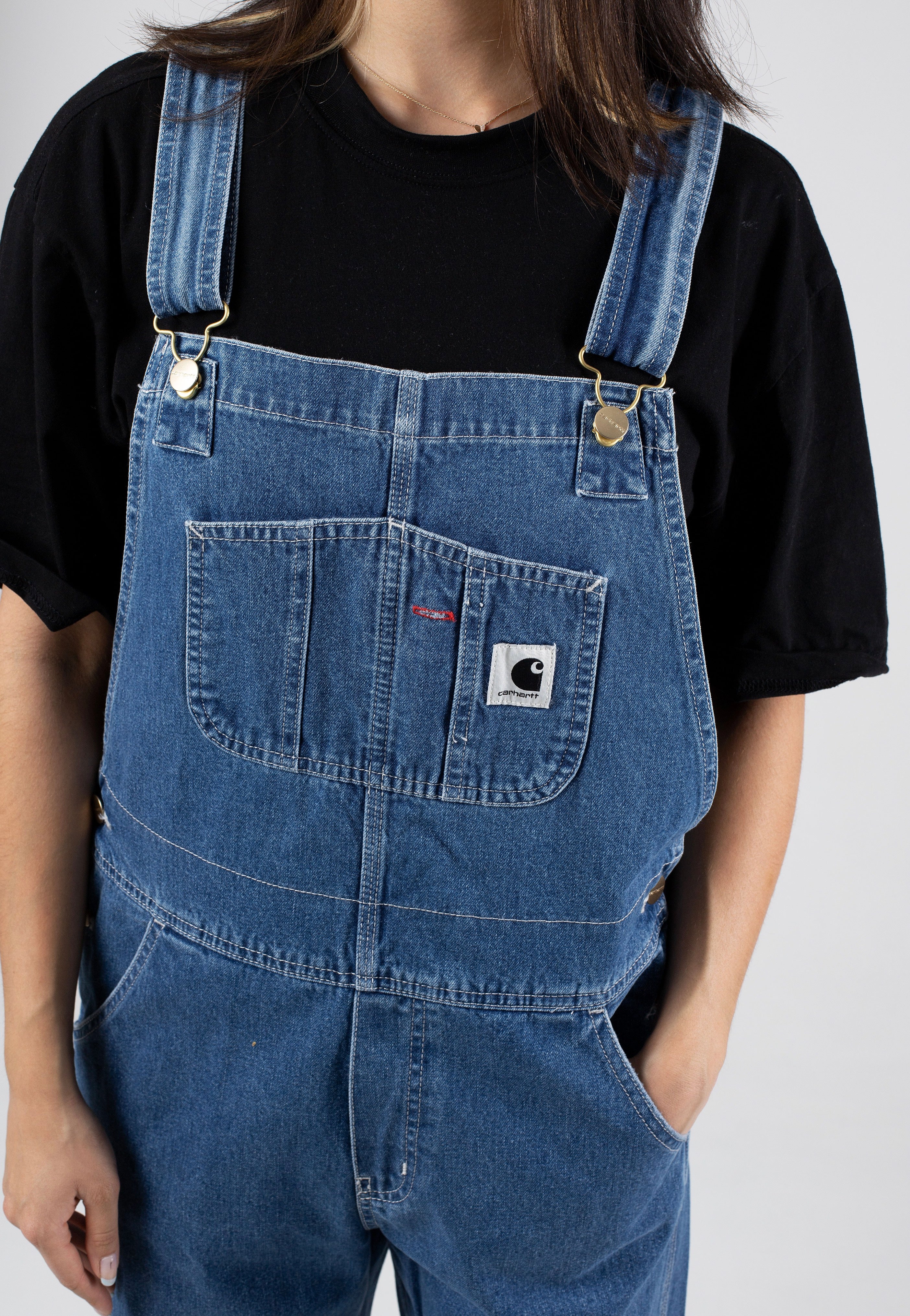 Carhartt WIP - W' Bib Overall Straight Stone Washed Blue - Dungarees | Women-Image