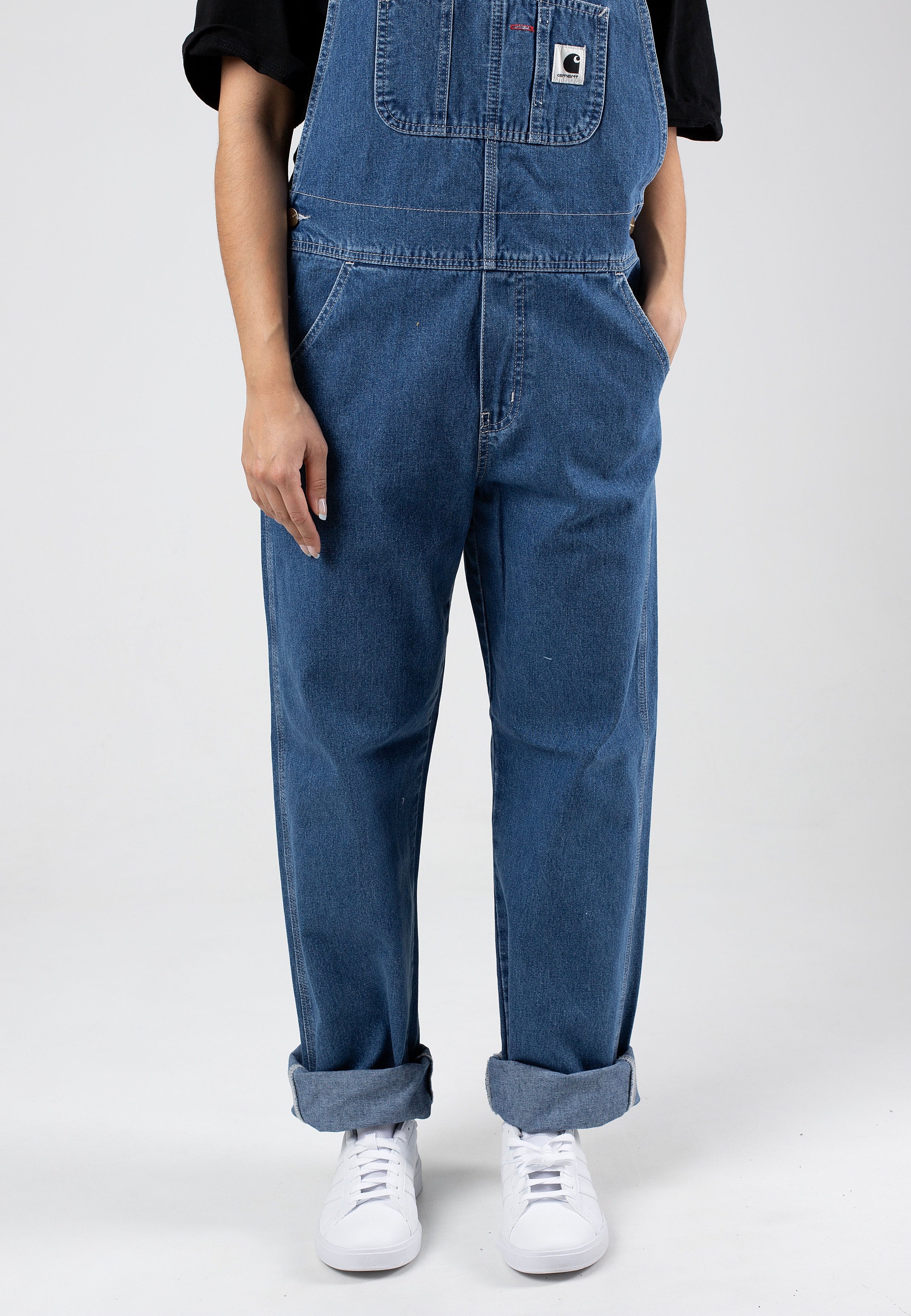 Carhartt WIP - W' Bib Overall Straight Stone Washed Blue - Dungarees | Women-Image