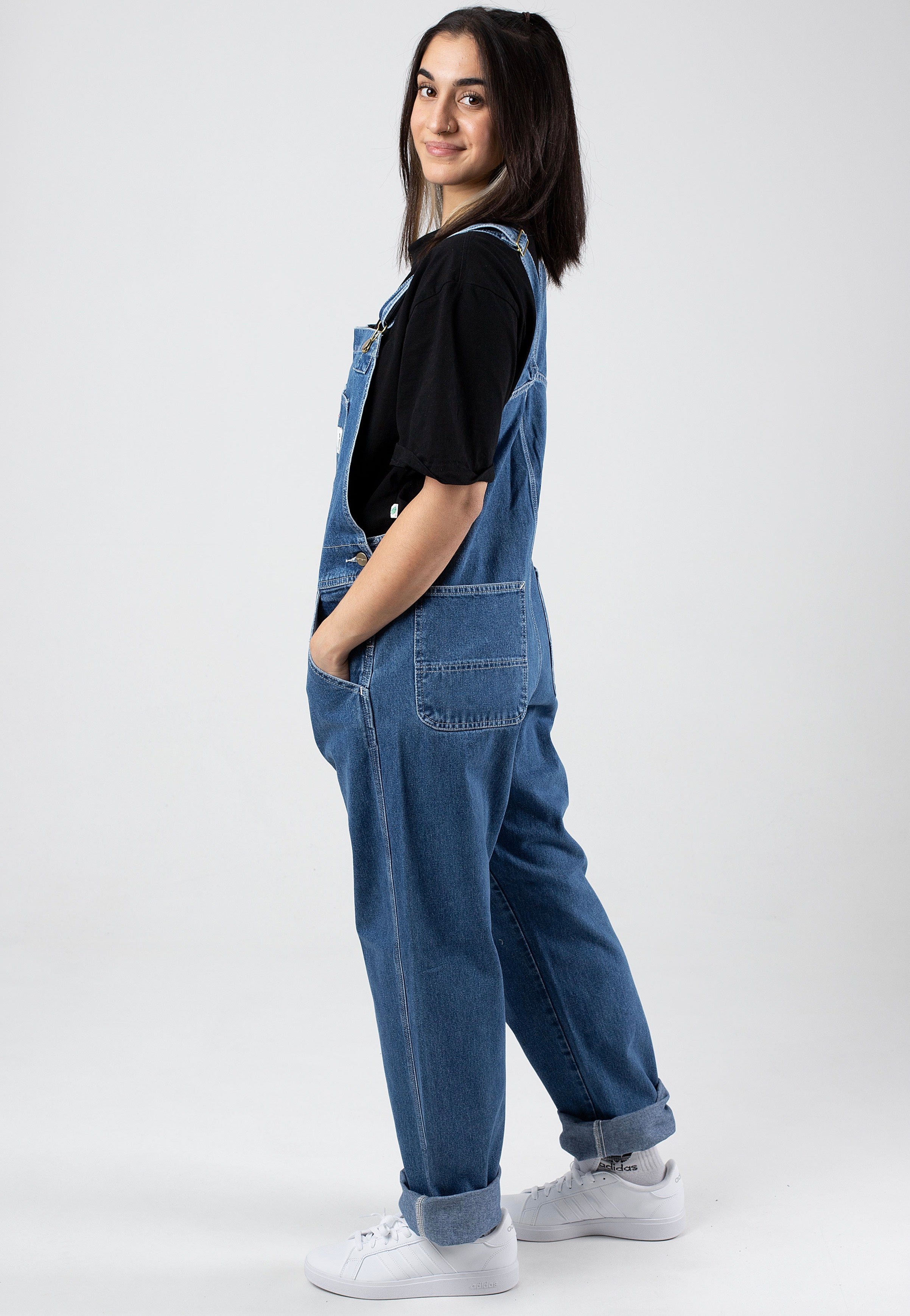 Carhartt WIP - W' Bib Overall Straight Stone Washed Blue - Dungarees | Women-Image