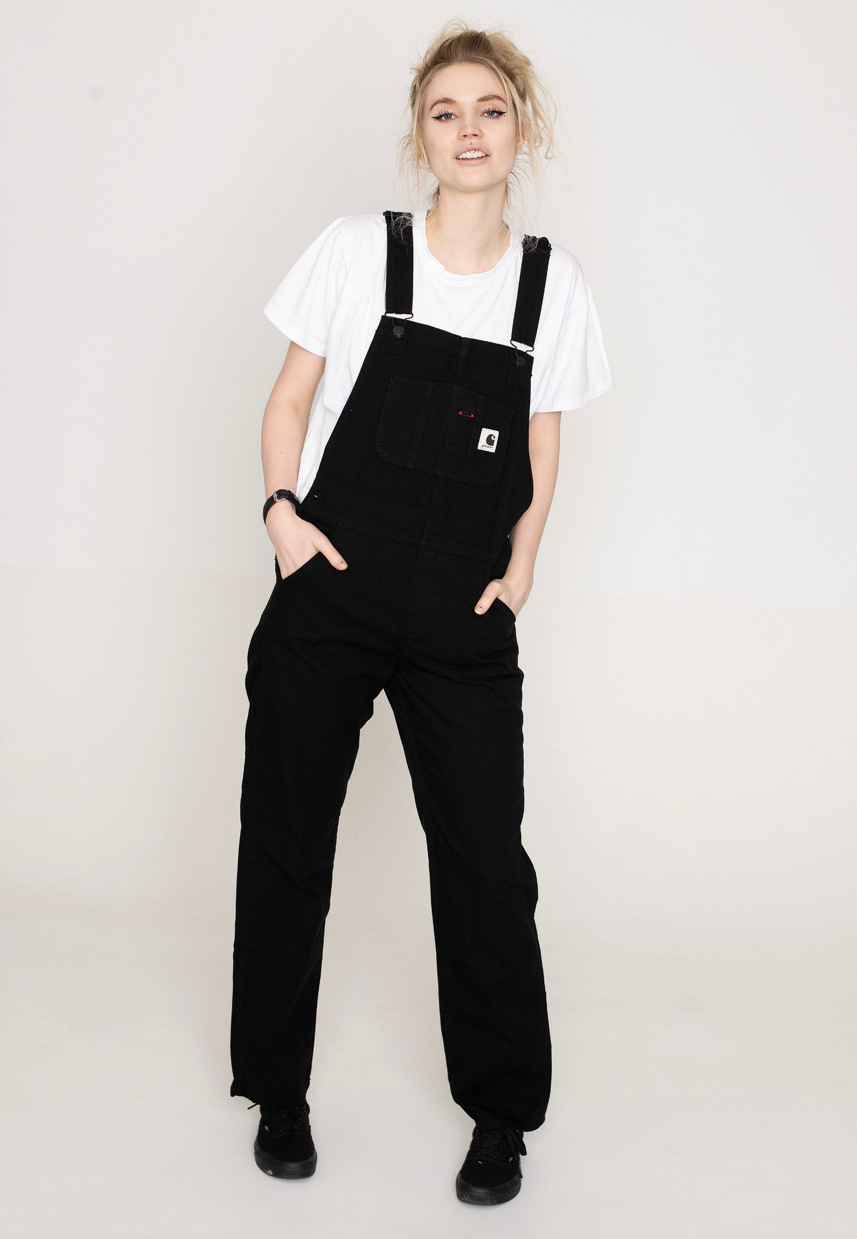 Carhartt WIP - W' Bib Straight Rinsed Black - Dungarees | Women-Image