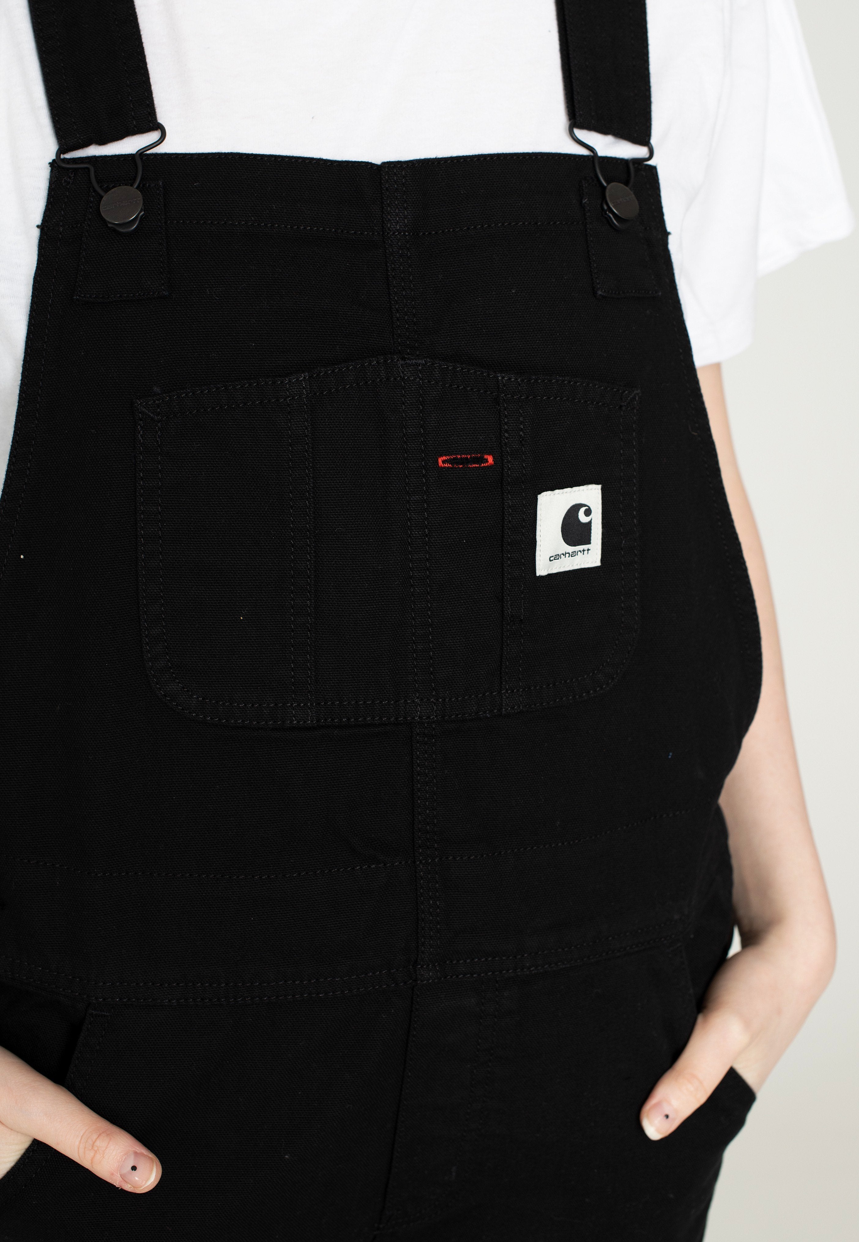 Carhartt WIP - W' Bib Straight Rinsed Black - Dungarees | Women-Image