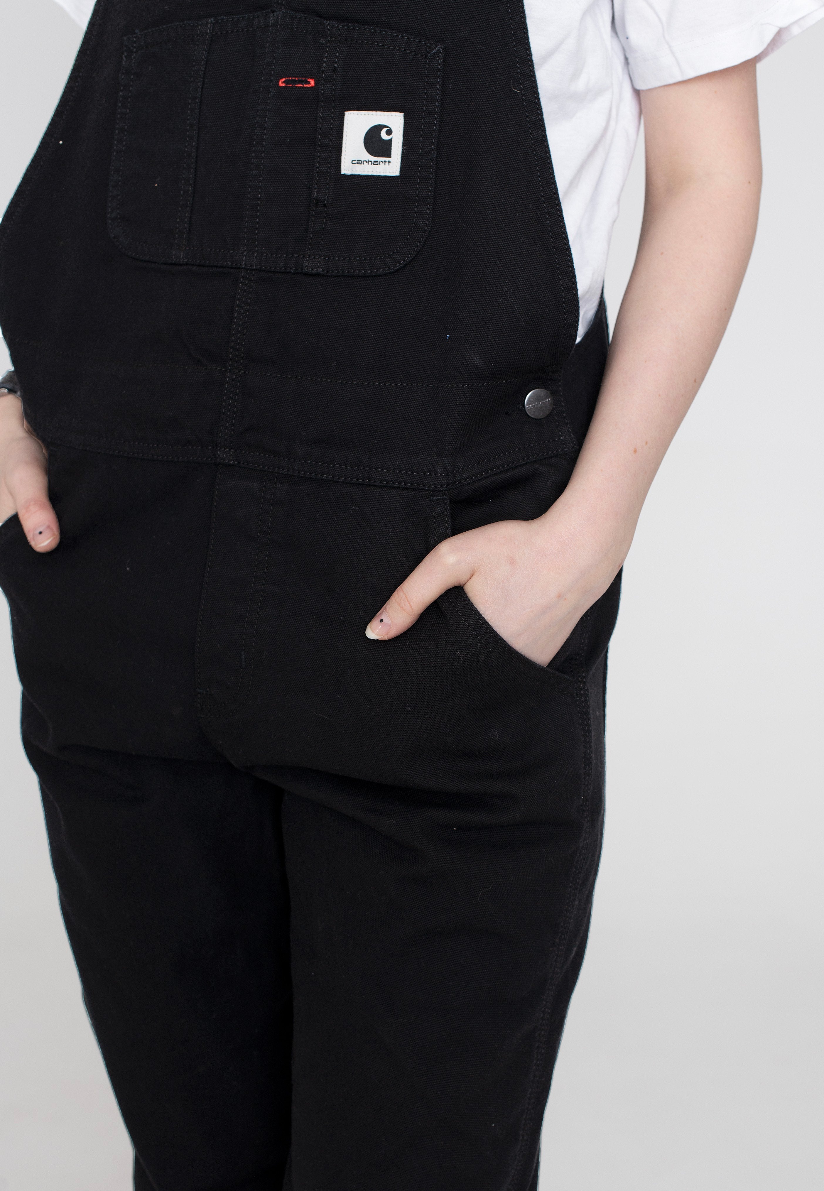 Carhartt WIP - W' Bib Straight Rinsed Black - Dungarees | Women-Image