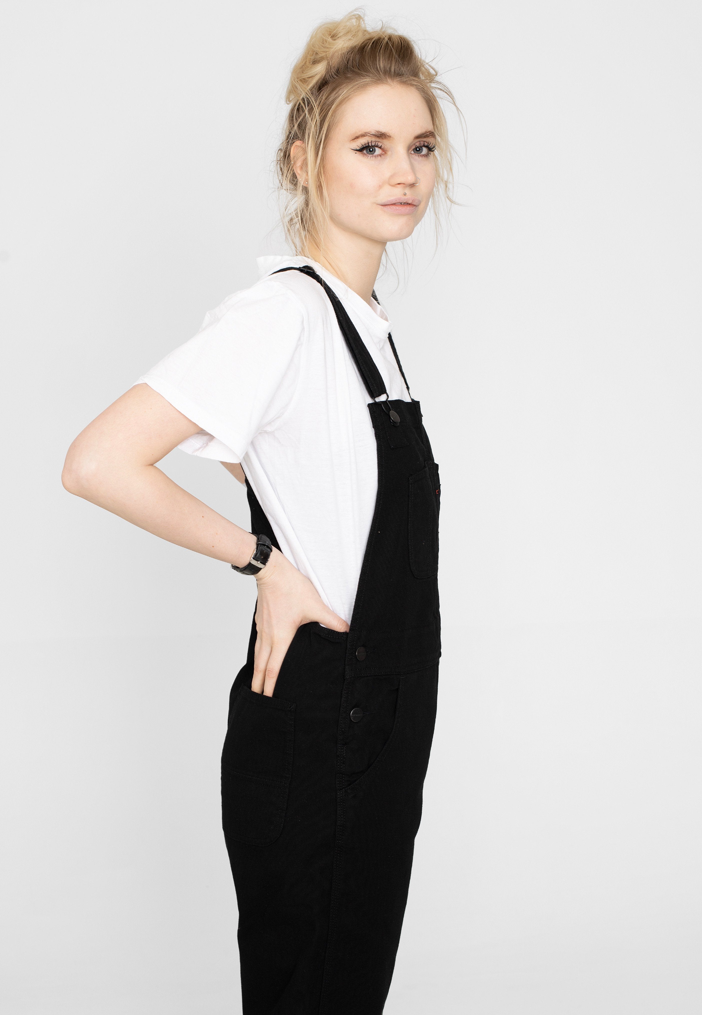 Carhartt WIP - W' Bib Straight Rinsed Black - Dungarees | Women-Image