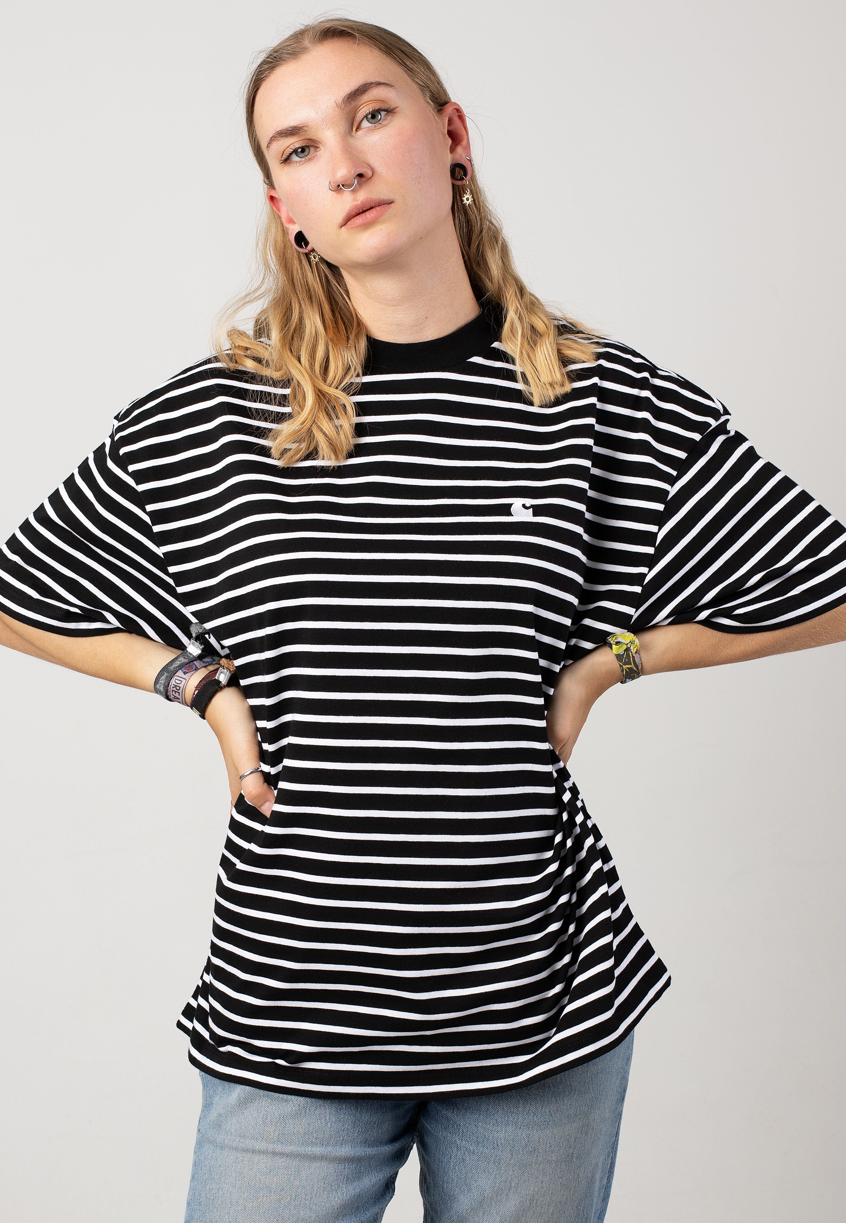 Carhartt WIP - W' Bryna Bryna Stripe/Black/White - T-Shirt | Women-Image