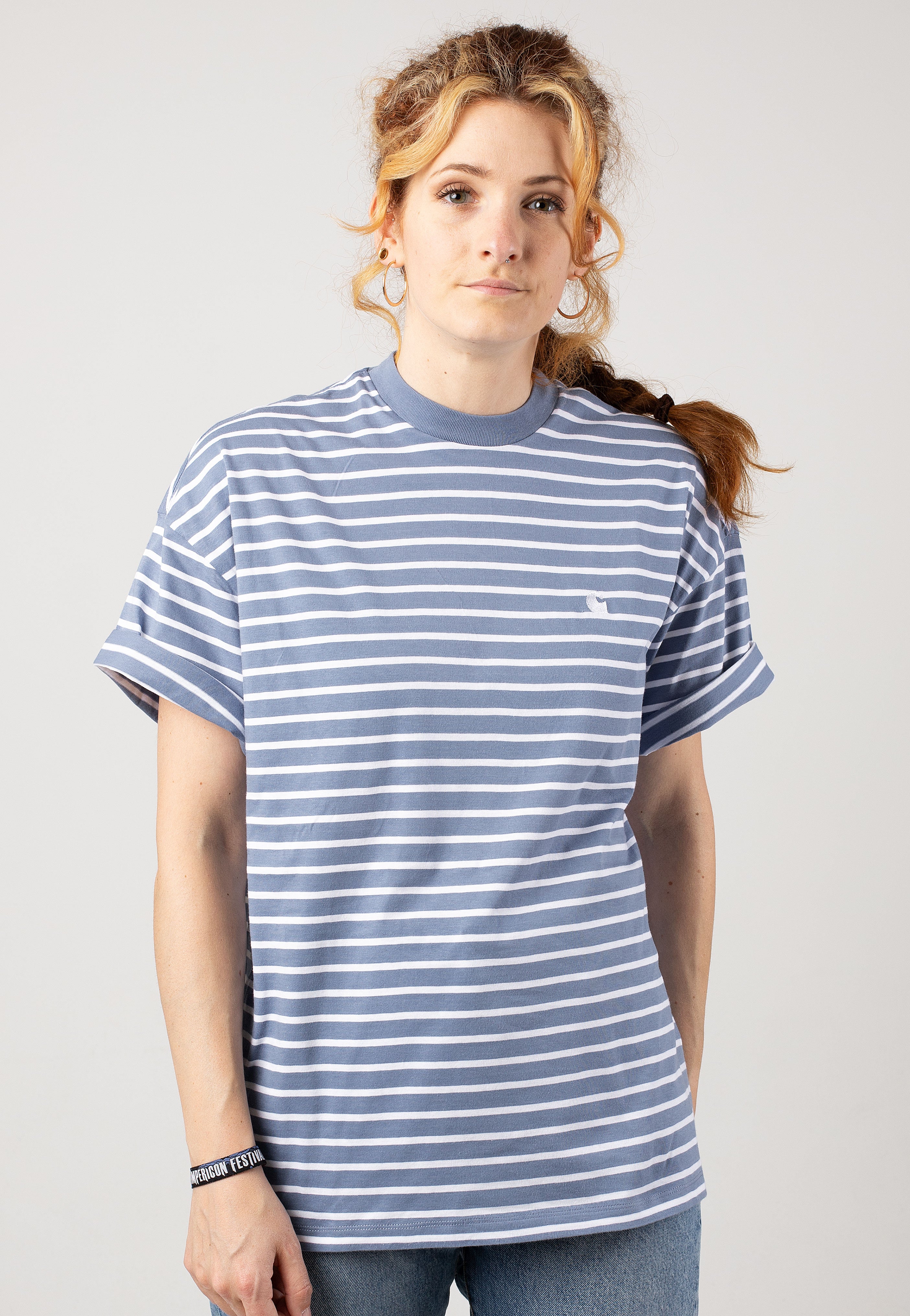 Carhartt WIP - W' Bryna Bryna Stripe/Charm Blue/White - T-Shirt | Women-Image