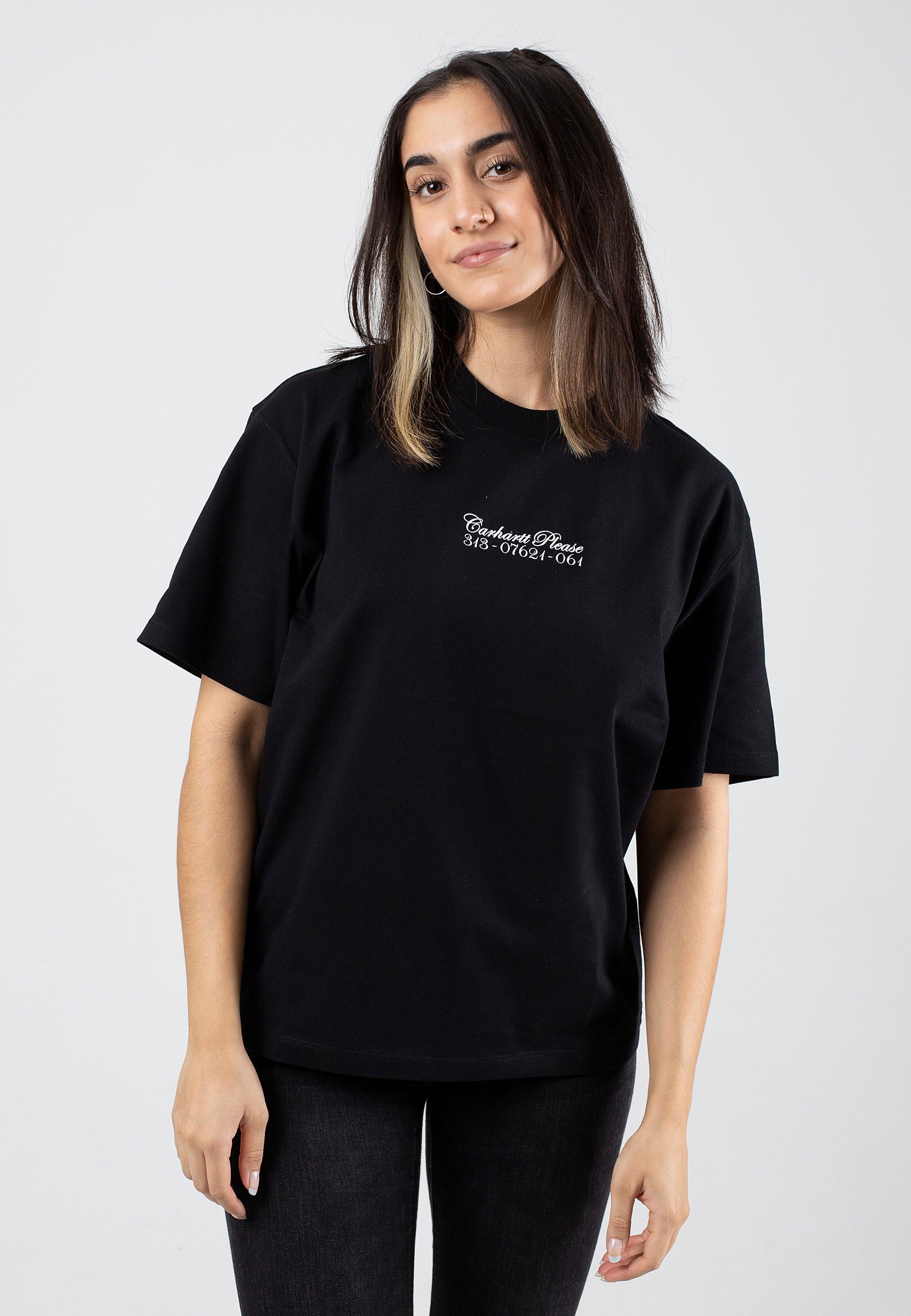 Carhartt WIP - W' Carhartt Please Black/White - T-Shirt | Women-Image