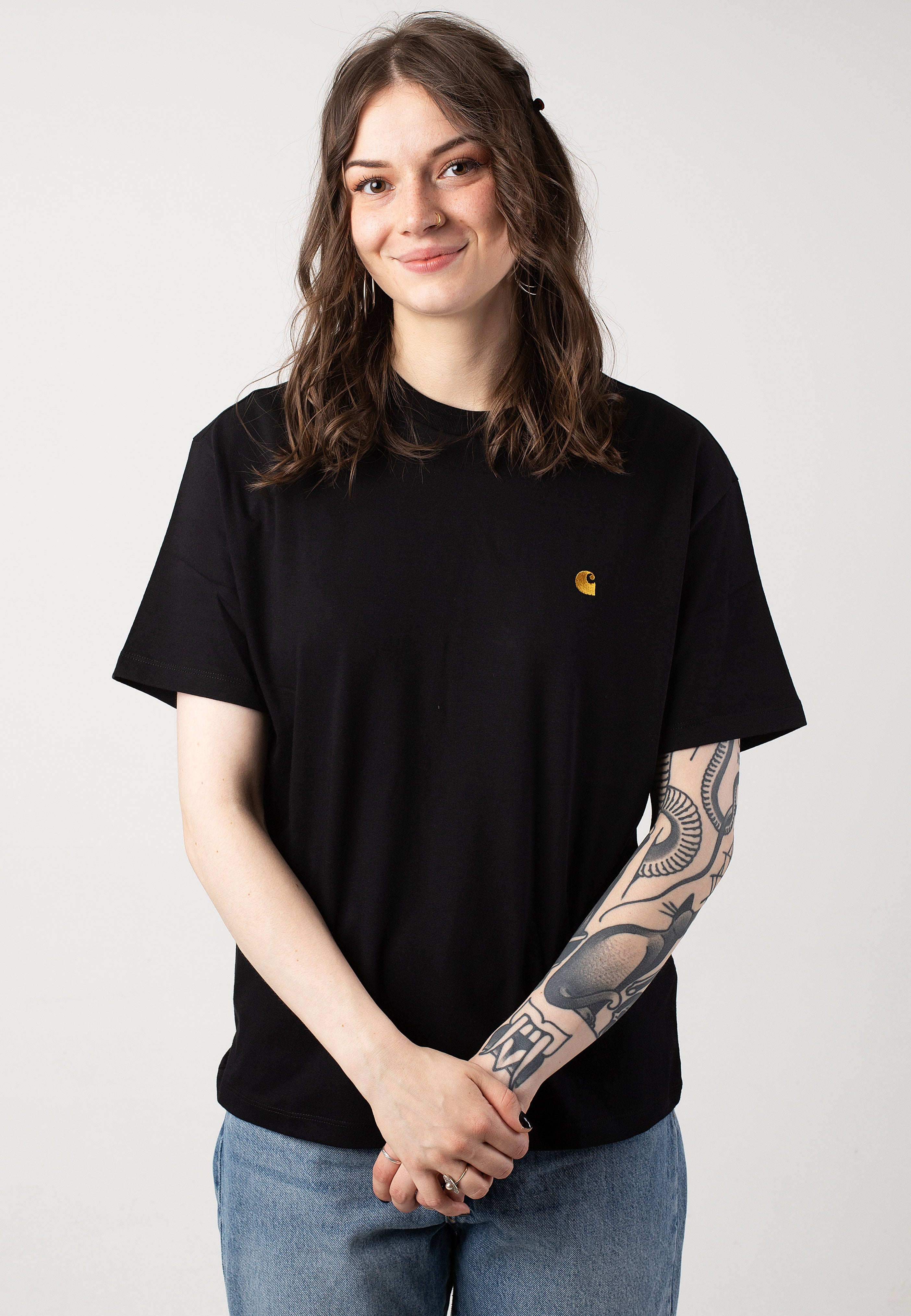 Carhartt WIP - W' Chase Black / Gold - T-Shirt | Women-Image