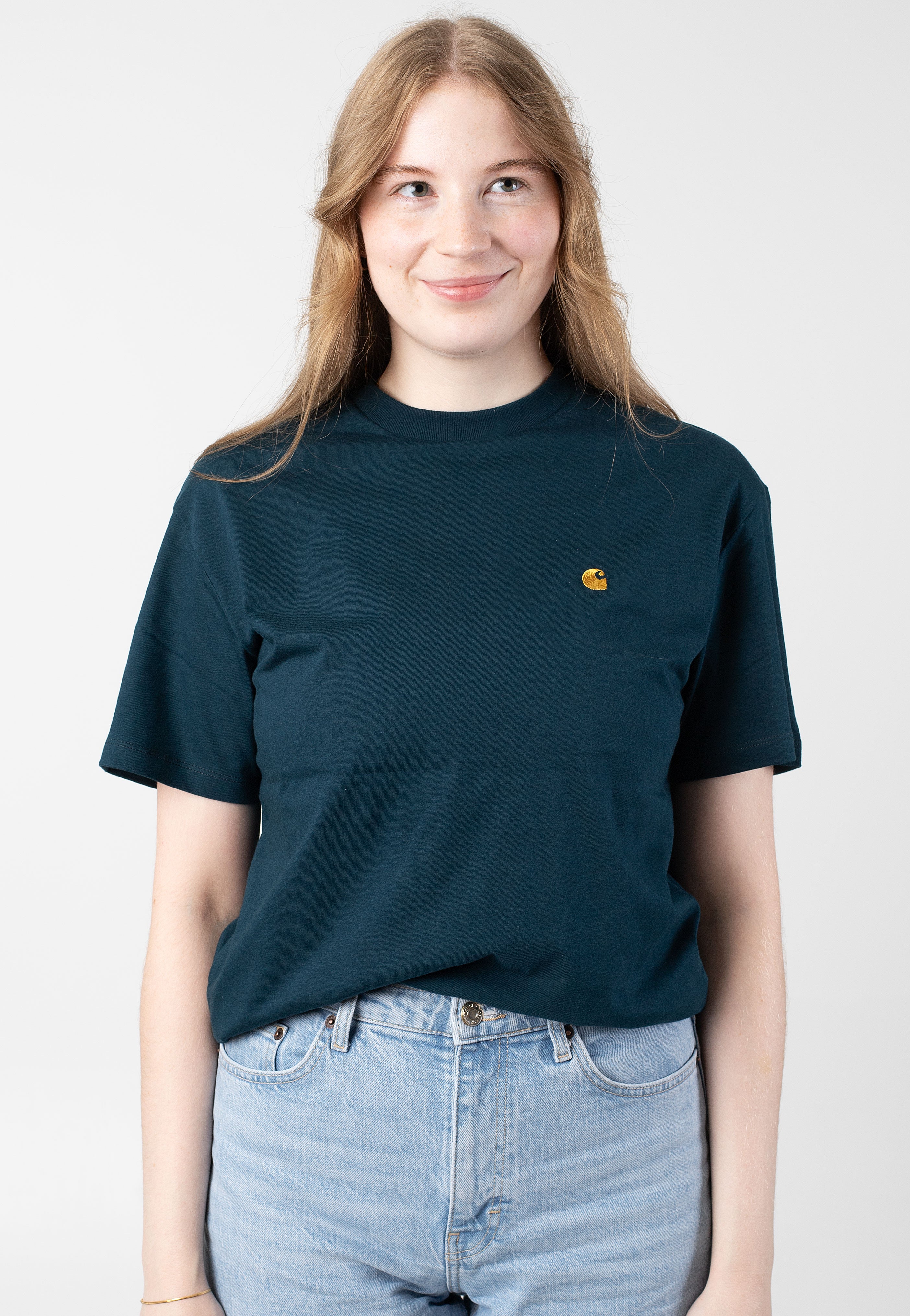 Carhartt WIP - W' Chase Duck Blue / Gold - T-Shirt | Women-Image