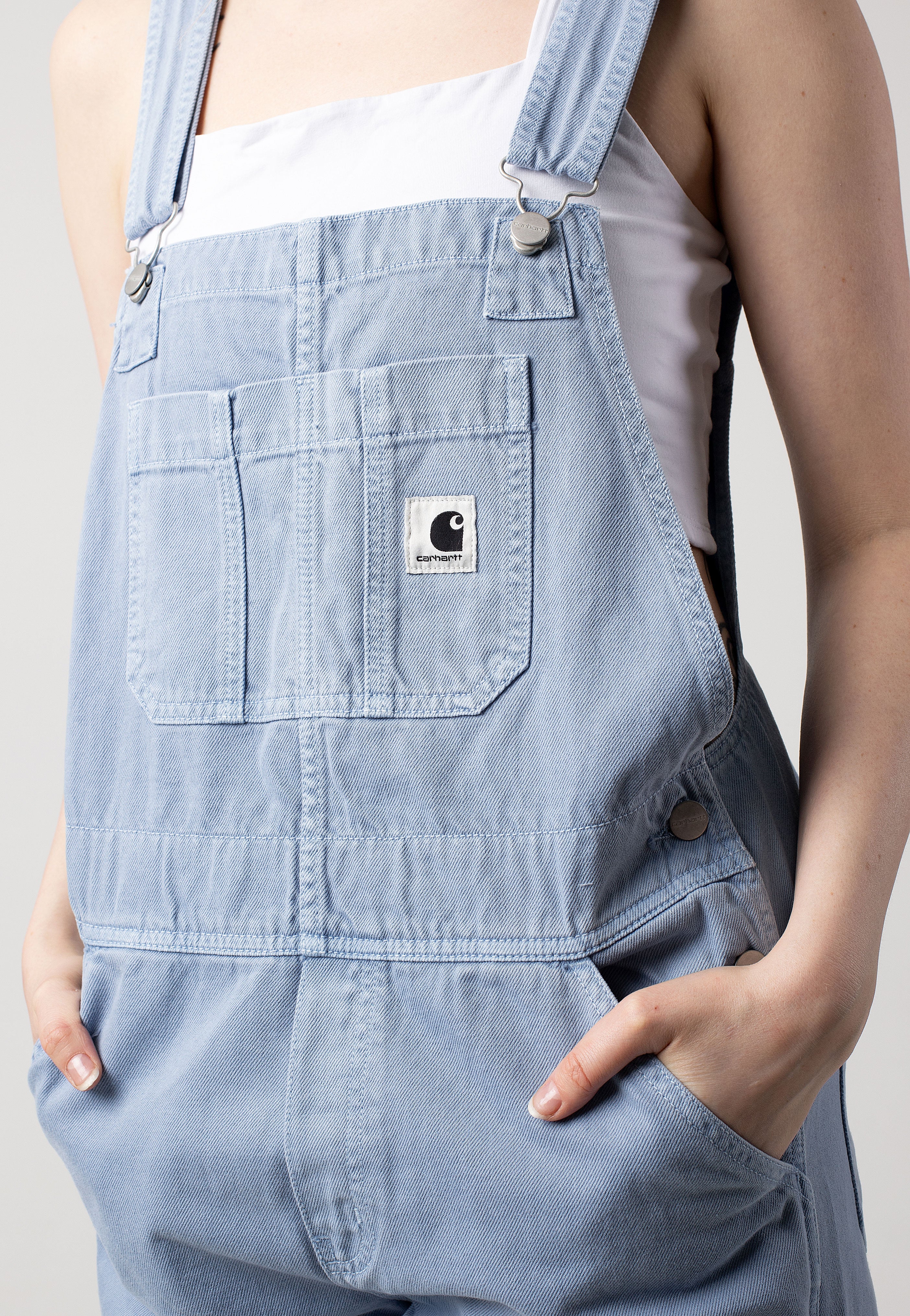 Carhartt WIP - W' Garrison Bib Stone Dyed Frosted Blue - Dungarees | Women-Image