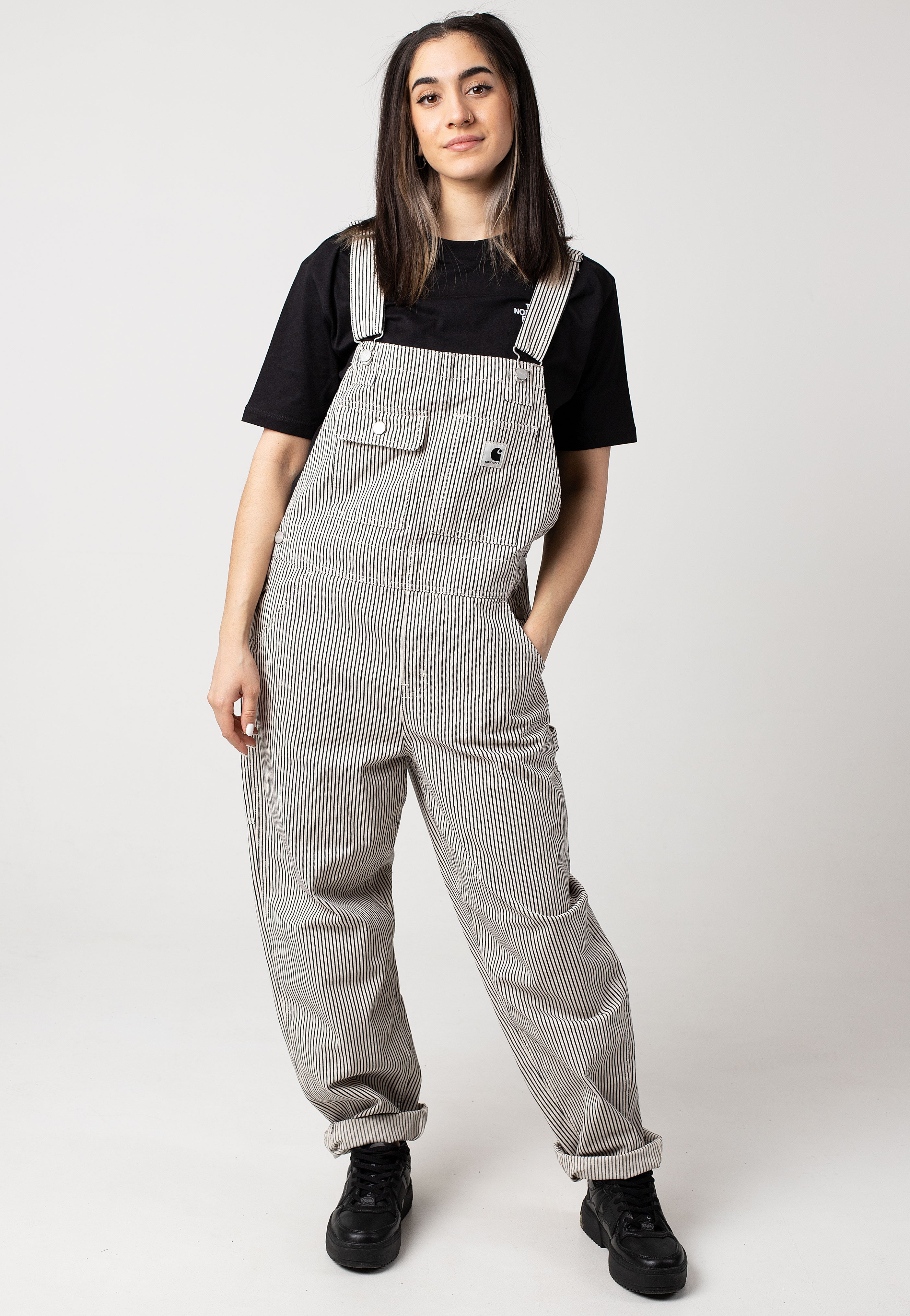 Carhartt WIP - W' Haywood Bib Rinsed Haywood Stripe/Wax/Black - Dungarees | Women-Image