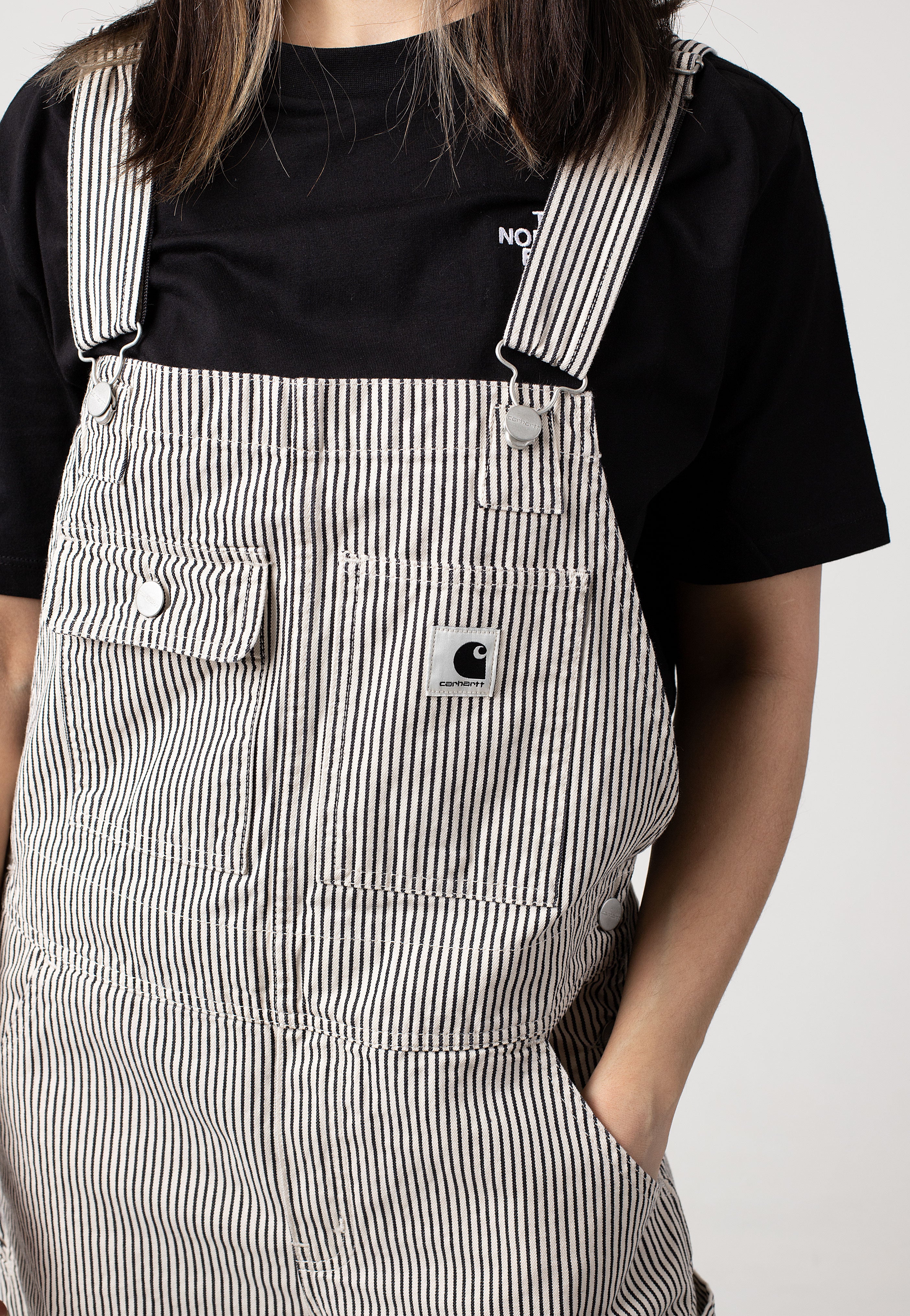 Carhartt WIP - W' Haywood Bib Rinsed Haywood Stripe/Wax/Black - Dungarees | Women-Image