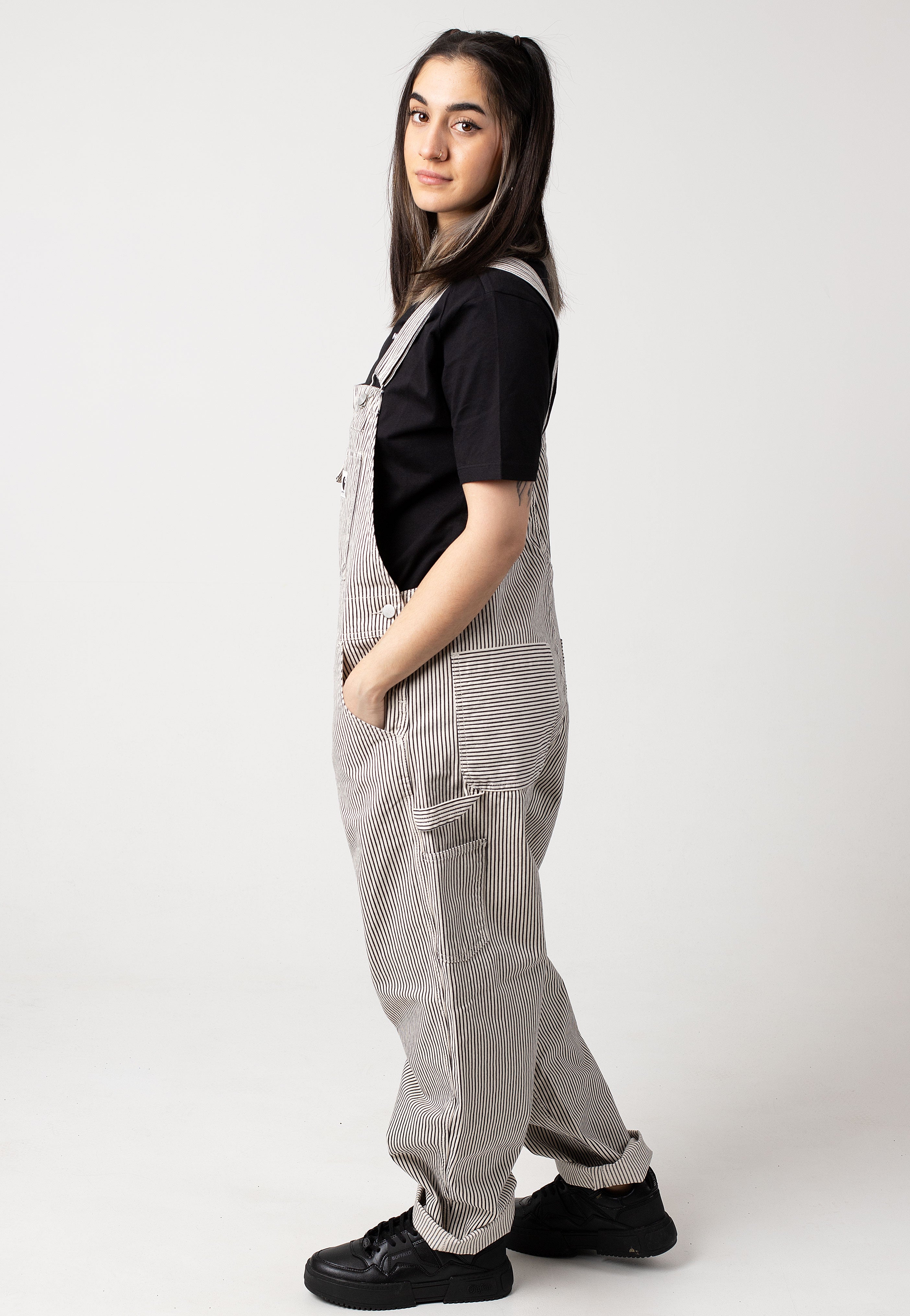 Carhartt WIP - W' Haywood Bib Rinsed Haywood Stripe/Wax/Black - Dungarees | Women-Image