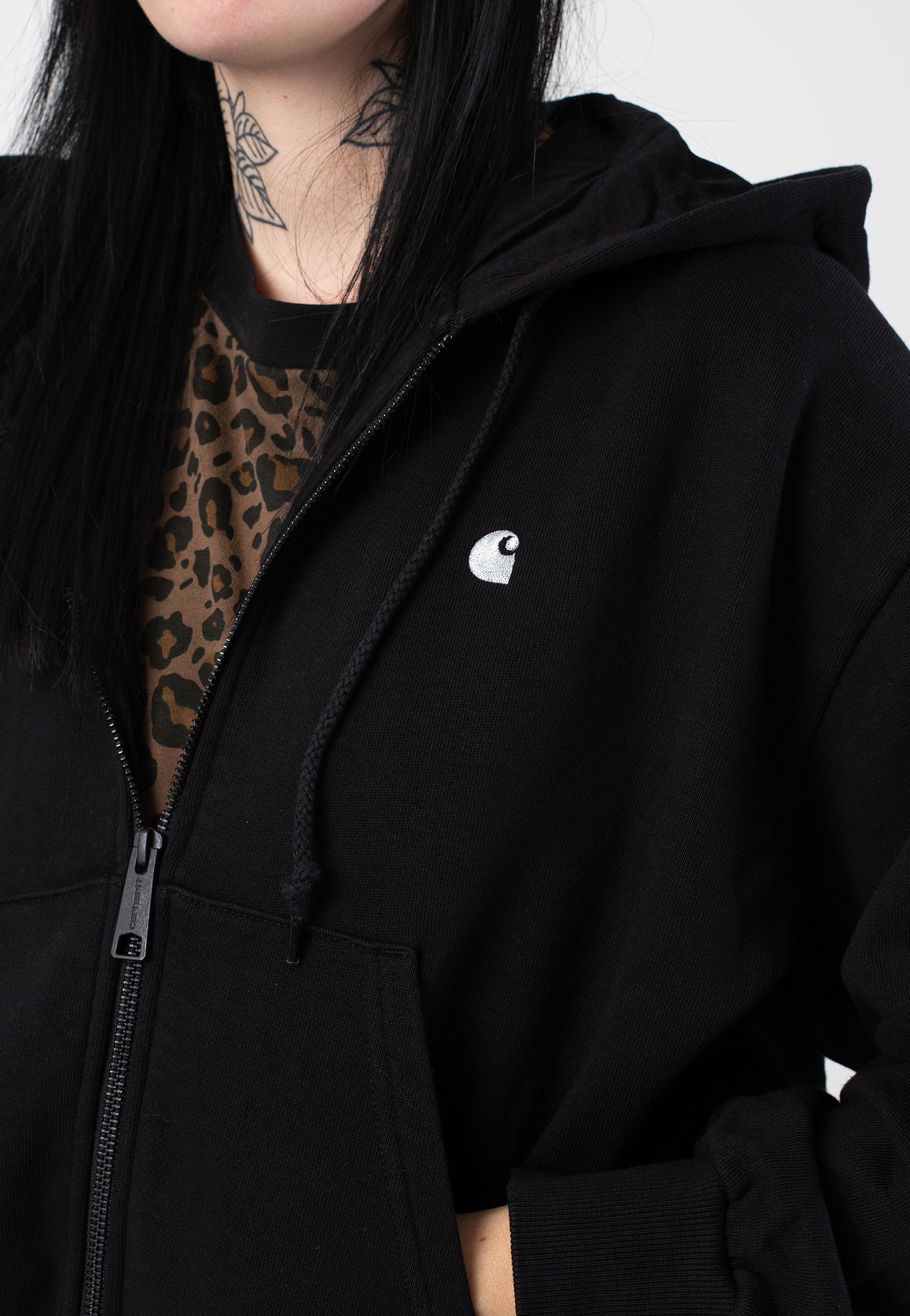 Carhartt WIP - W' Hooded Casey Black/Silver - Zipper | Women-Image