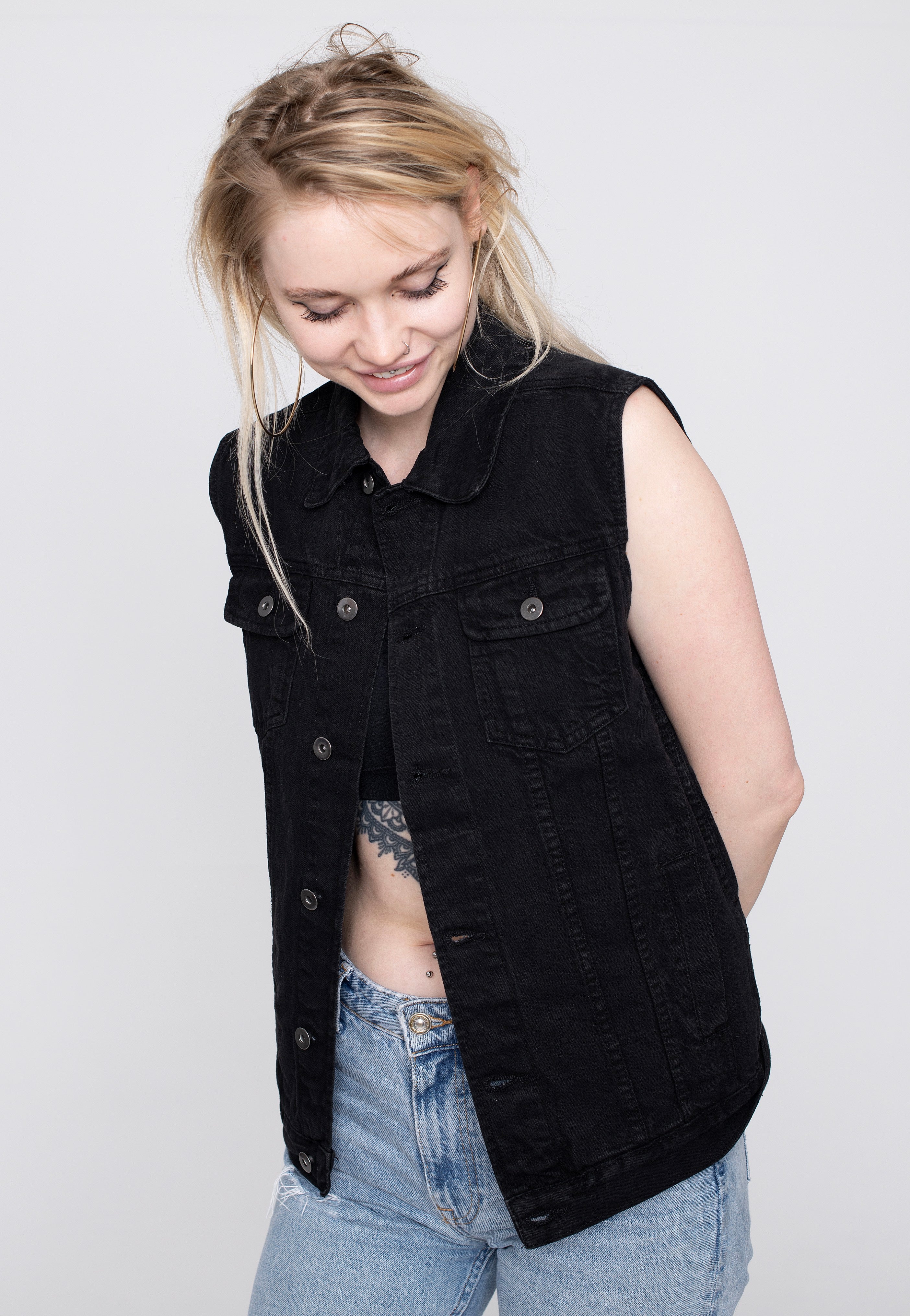 Urban Classics - Denim Black Dark - Jeans Vest | Women-Image