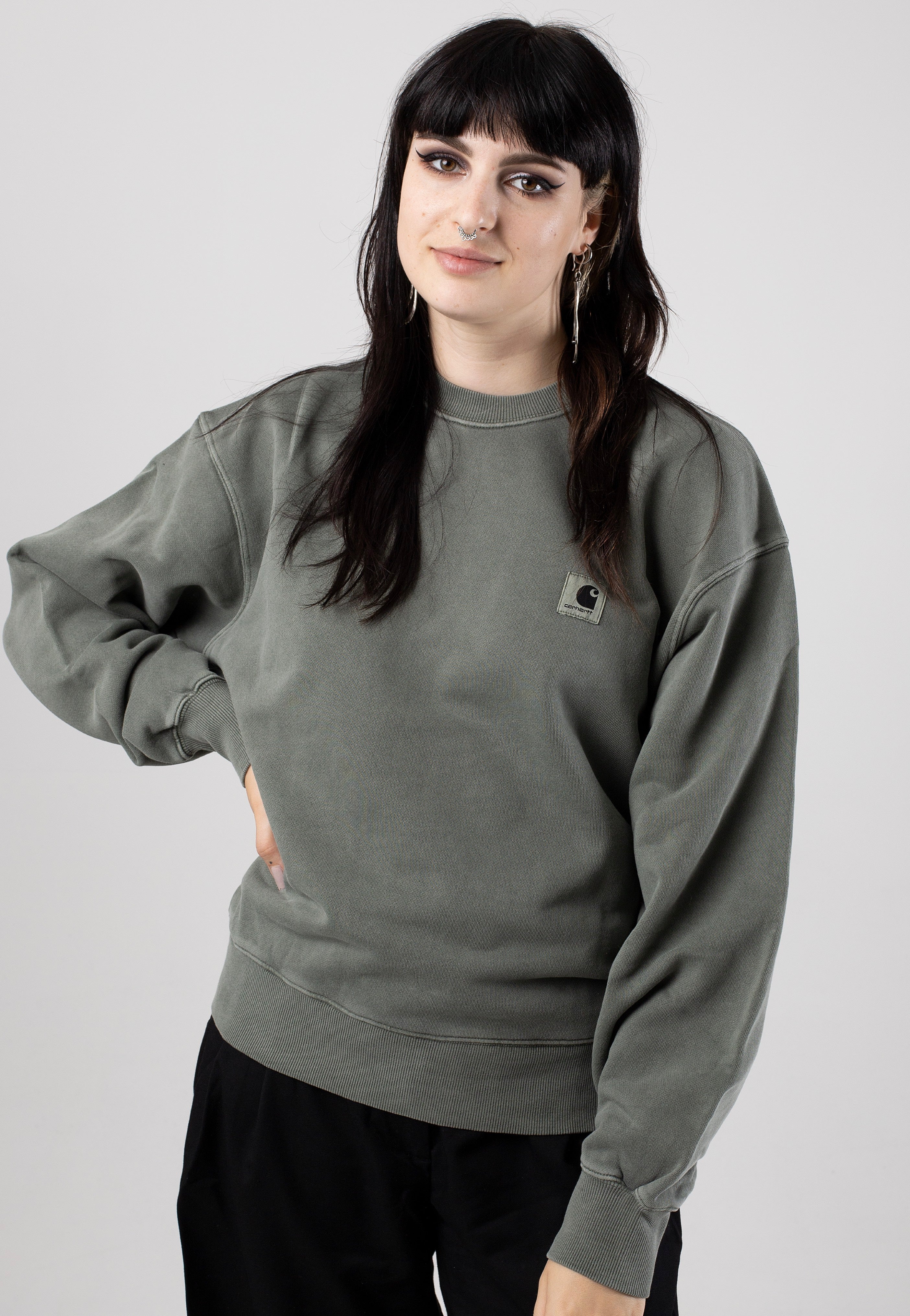 Carhartt WIP - W' Nelson Garment Dyed Smoke Green - Sweater | Women-Image