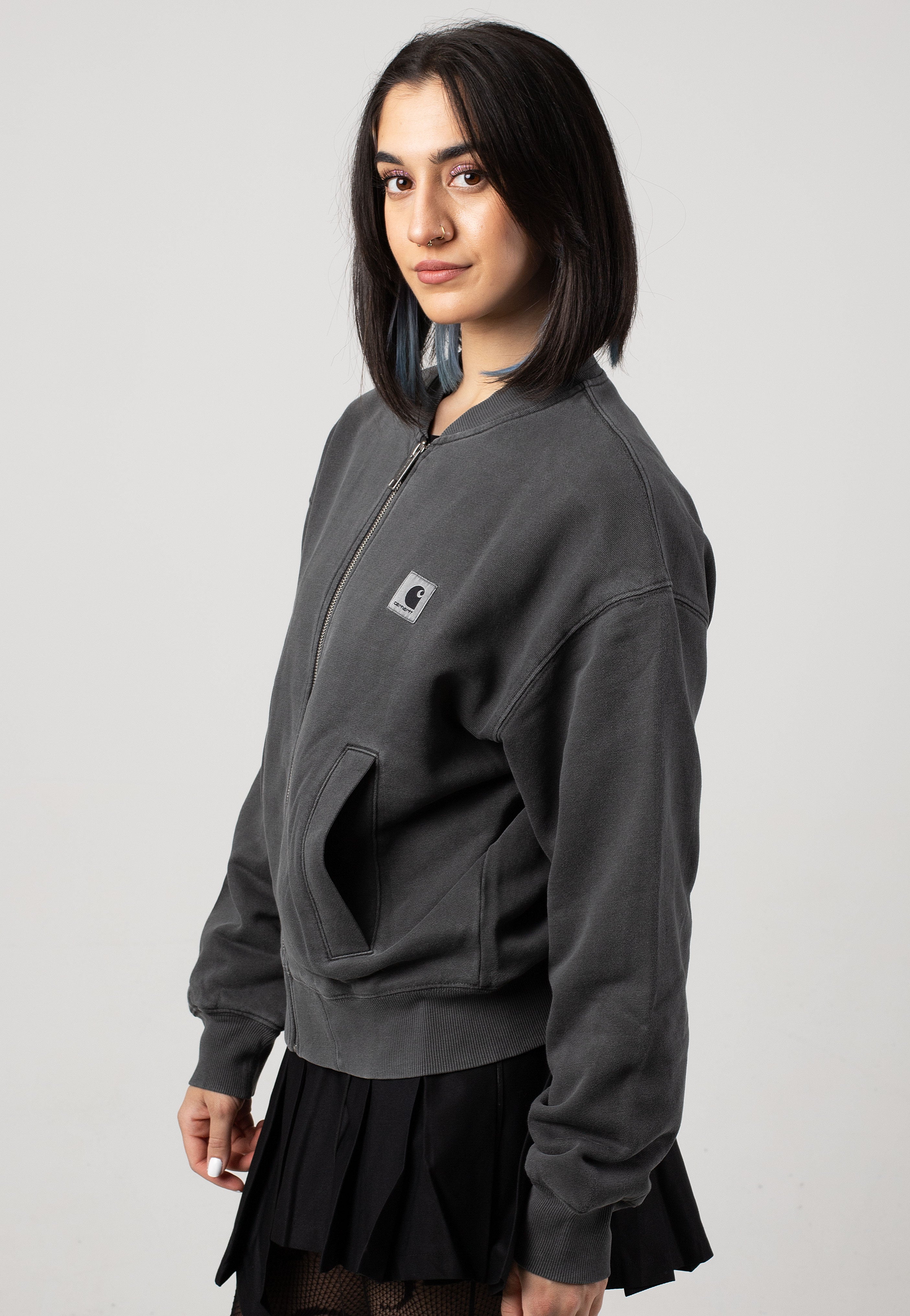 Carhartt WIP - W' Nelson Sweat Garment Dyed Charcoal - Jacket | Women-Image