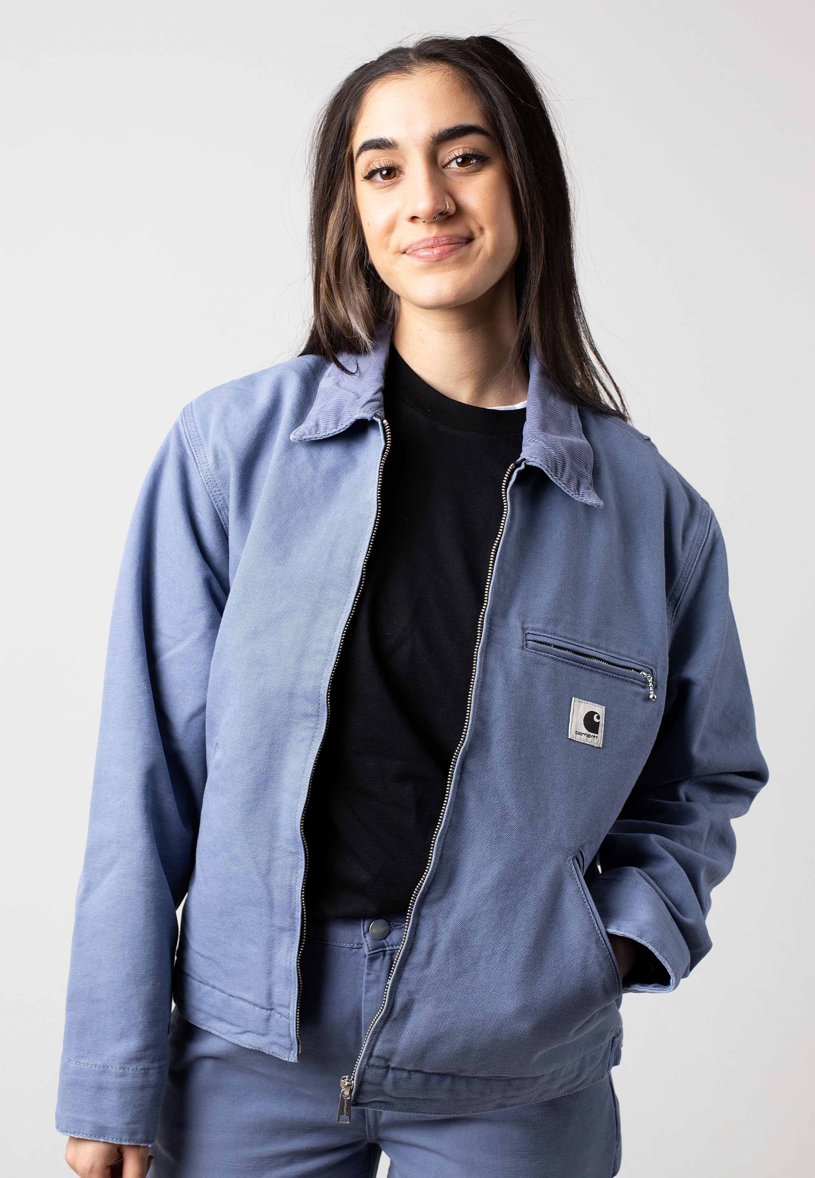 Carhartt WIP - W' OG Detroit Aged Canvas Bay Blue/Bay Blue - Jacket | Women-Image