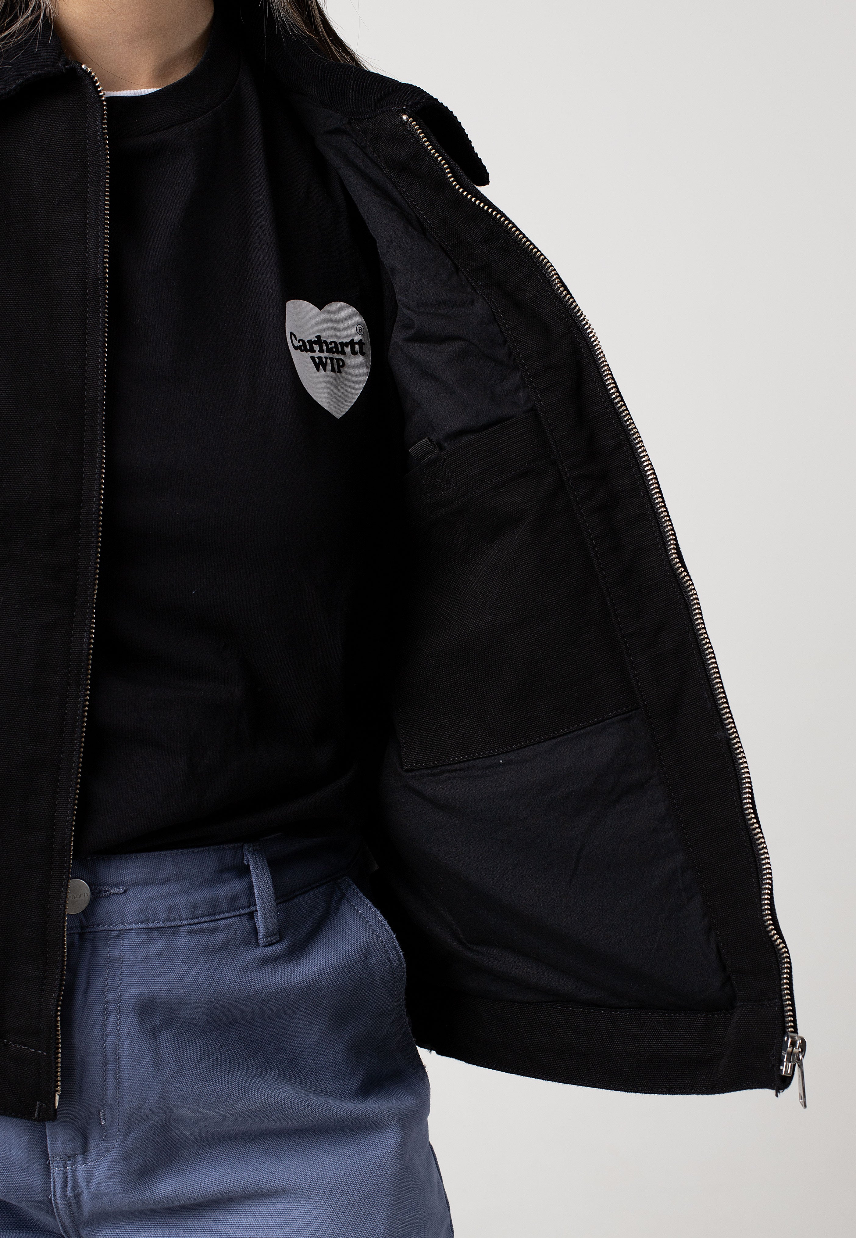 Carhartt WIP - W' OG Detroit Rinsed Black/Black - Jacket | Women-Image