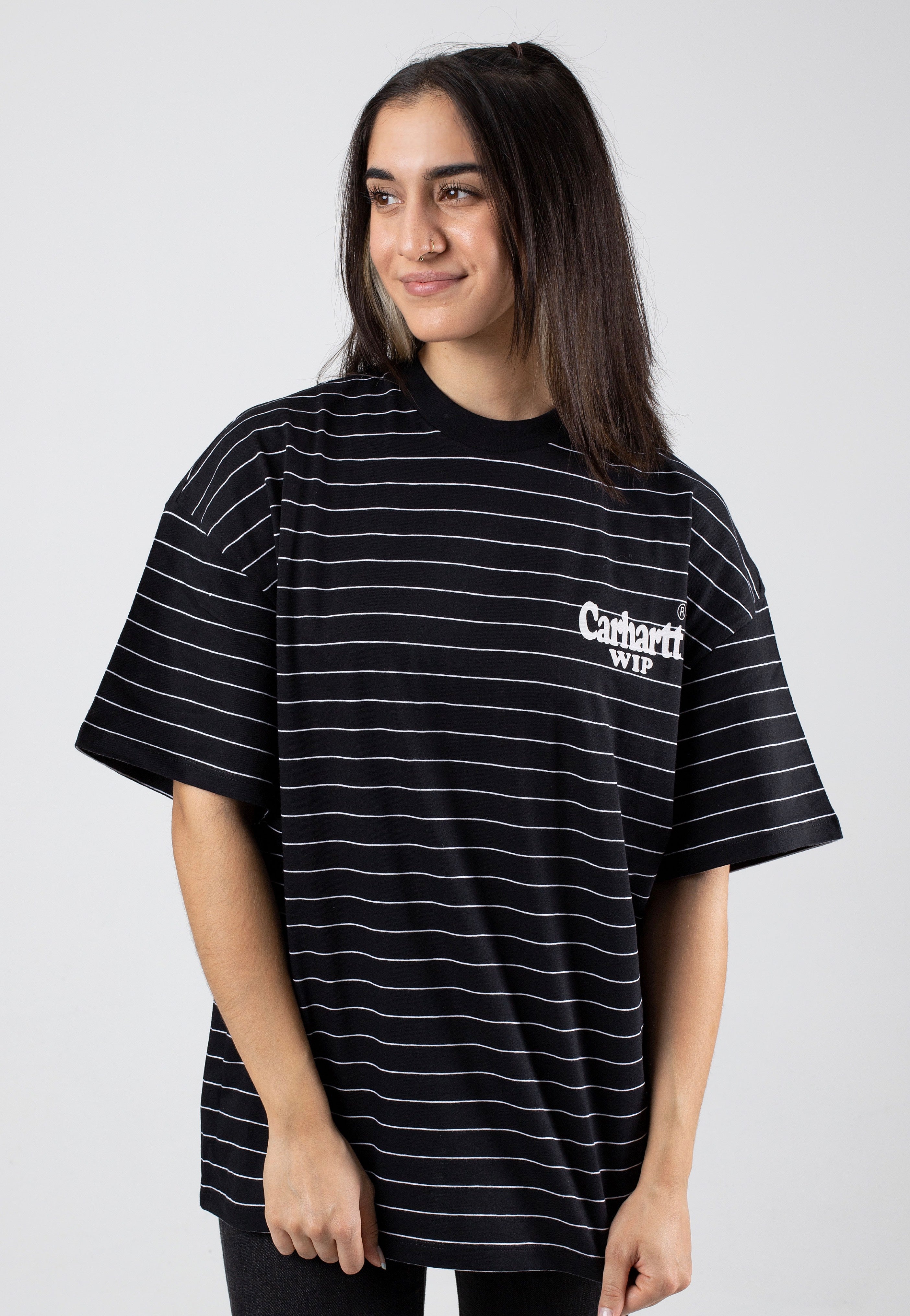 Carhartt WIP - W' Orlean Spree Orlean Stripe Horizontal/Black/White - T-Shirt | Women-Image