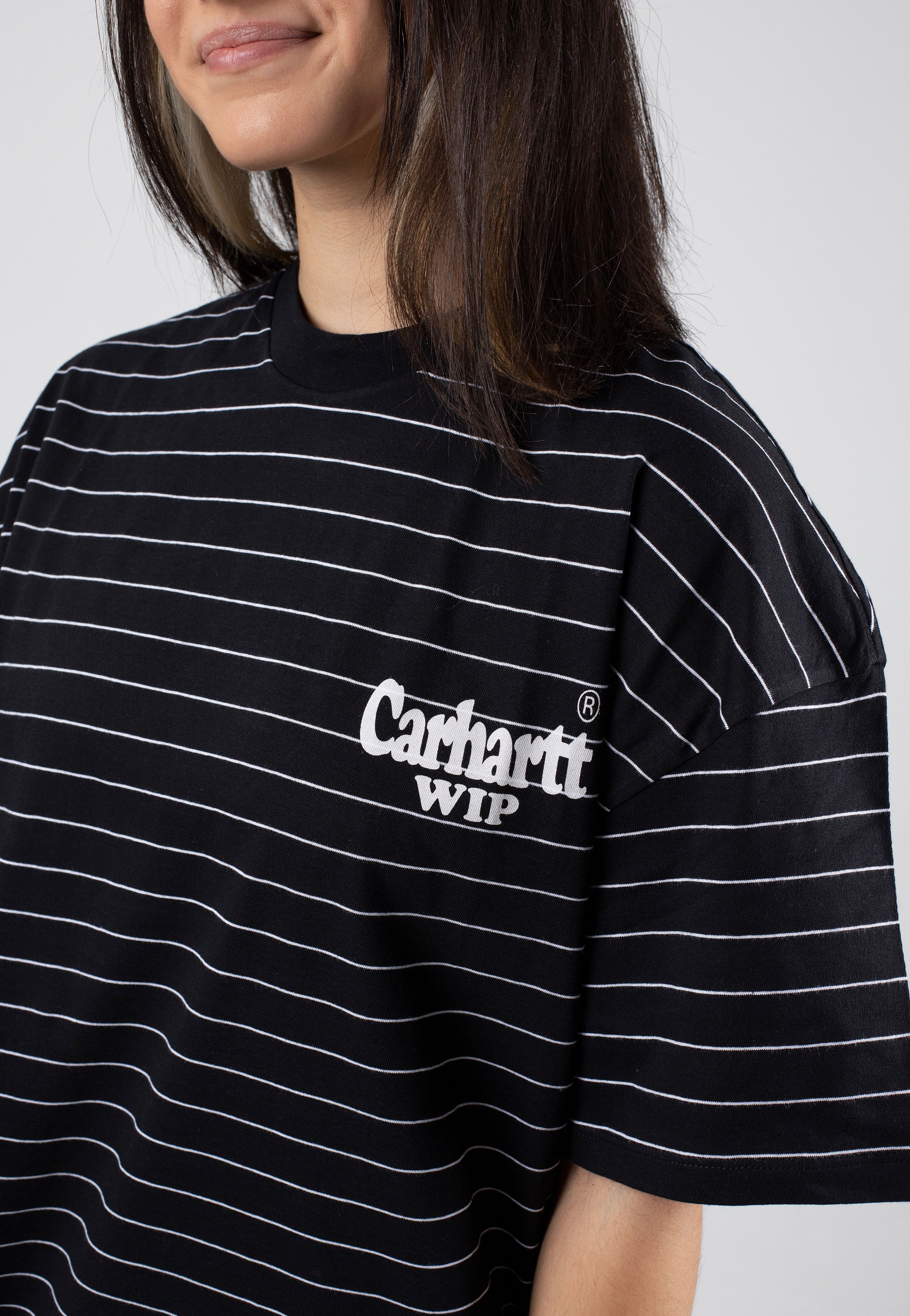 Carhartt WIP - W' Orlean Spree Orlean Stripe Horizontal/Black/White - T-Shirt | Women-Image