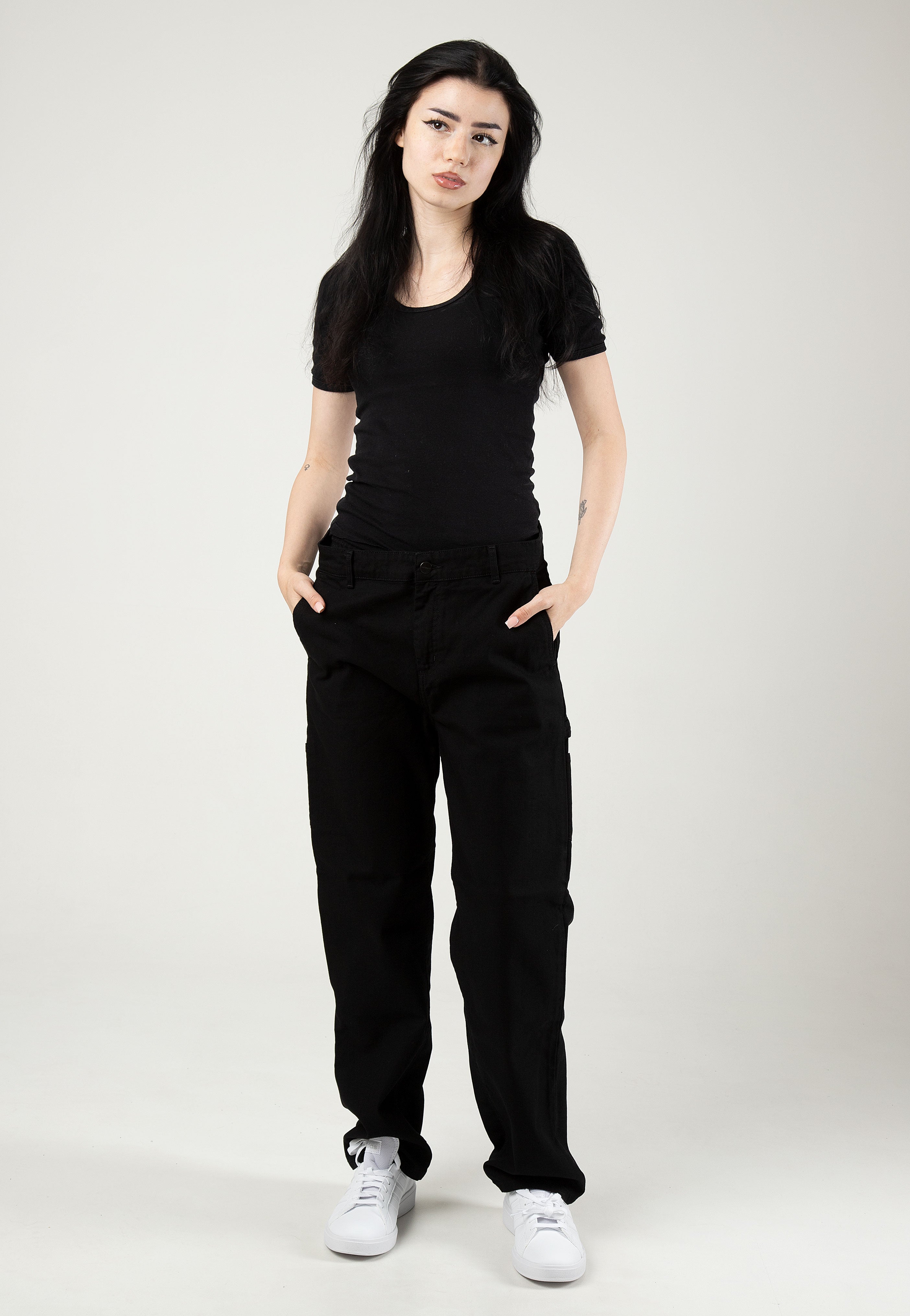 Carhartt WIP - W' Pierce Straight Rinsed Black - Pants | Women-Image