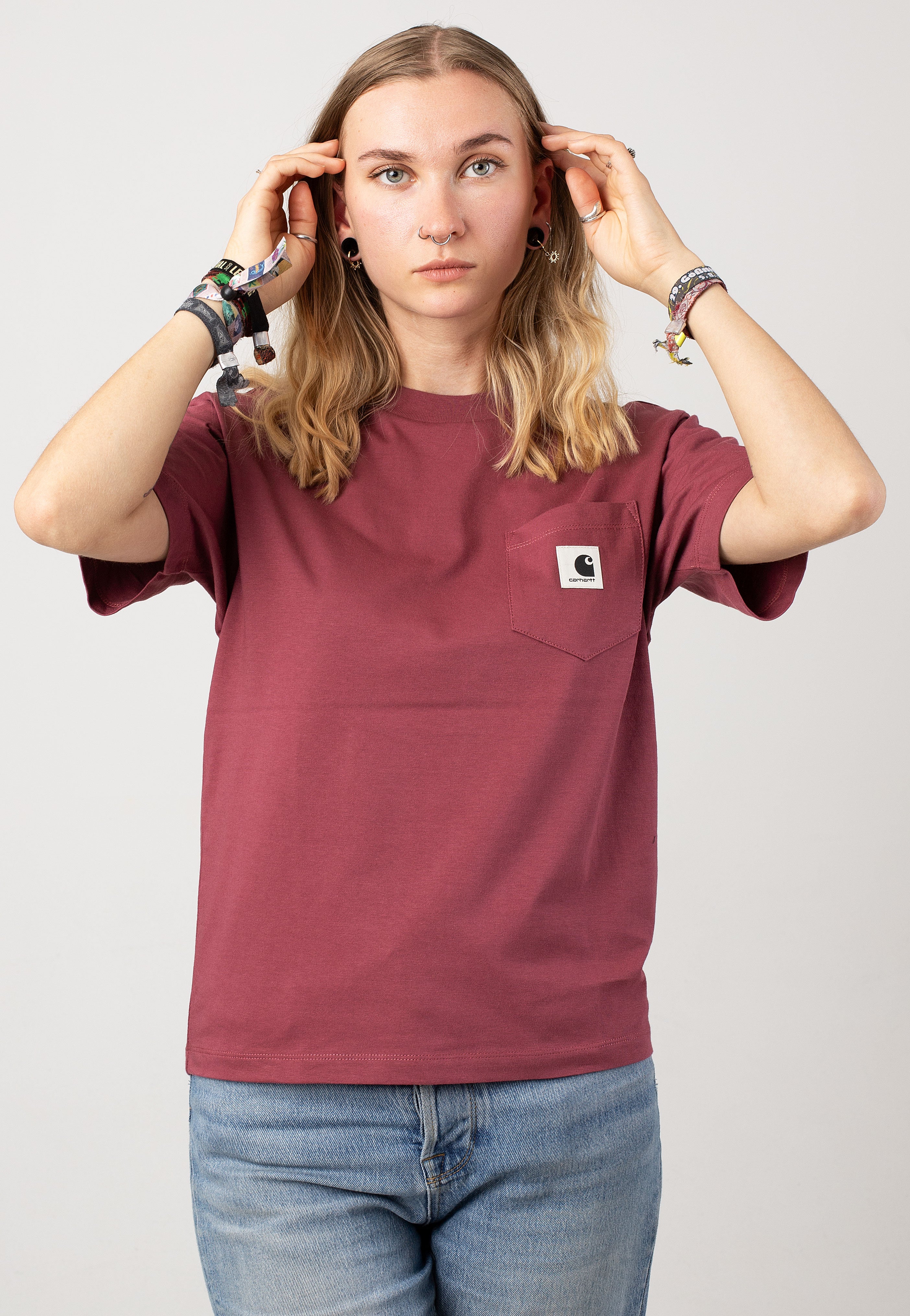 Carhartt WIP - W' Pocket Dusty Fuchsia - T-Shirt | Women-Image