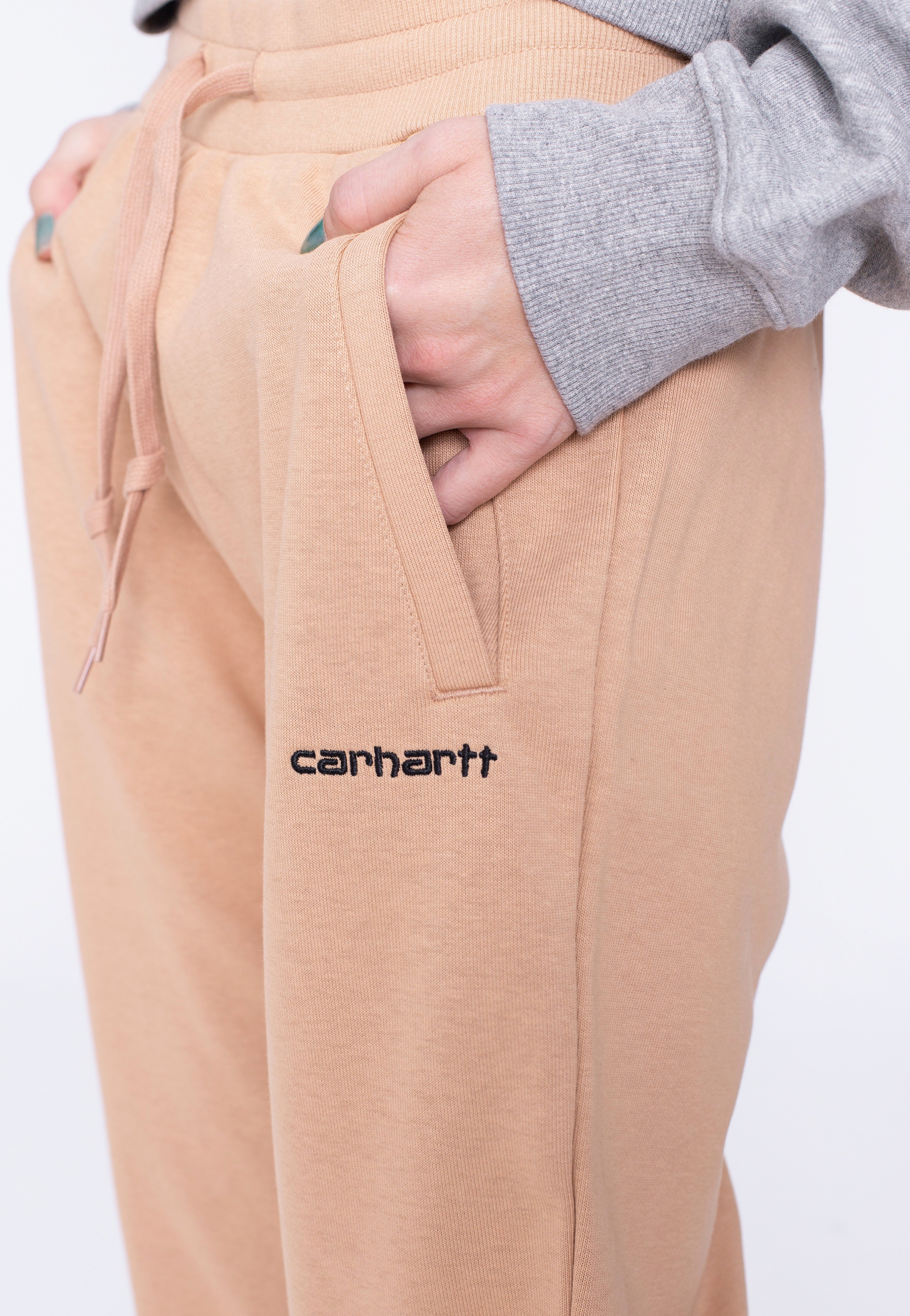 Carhartt WIP - W' Script Embroidery Sediment/Black - Sweat Pants | Women-Image