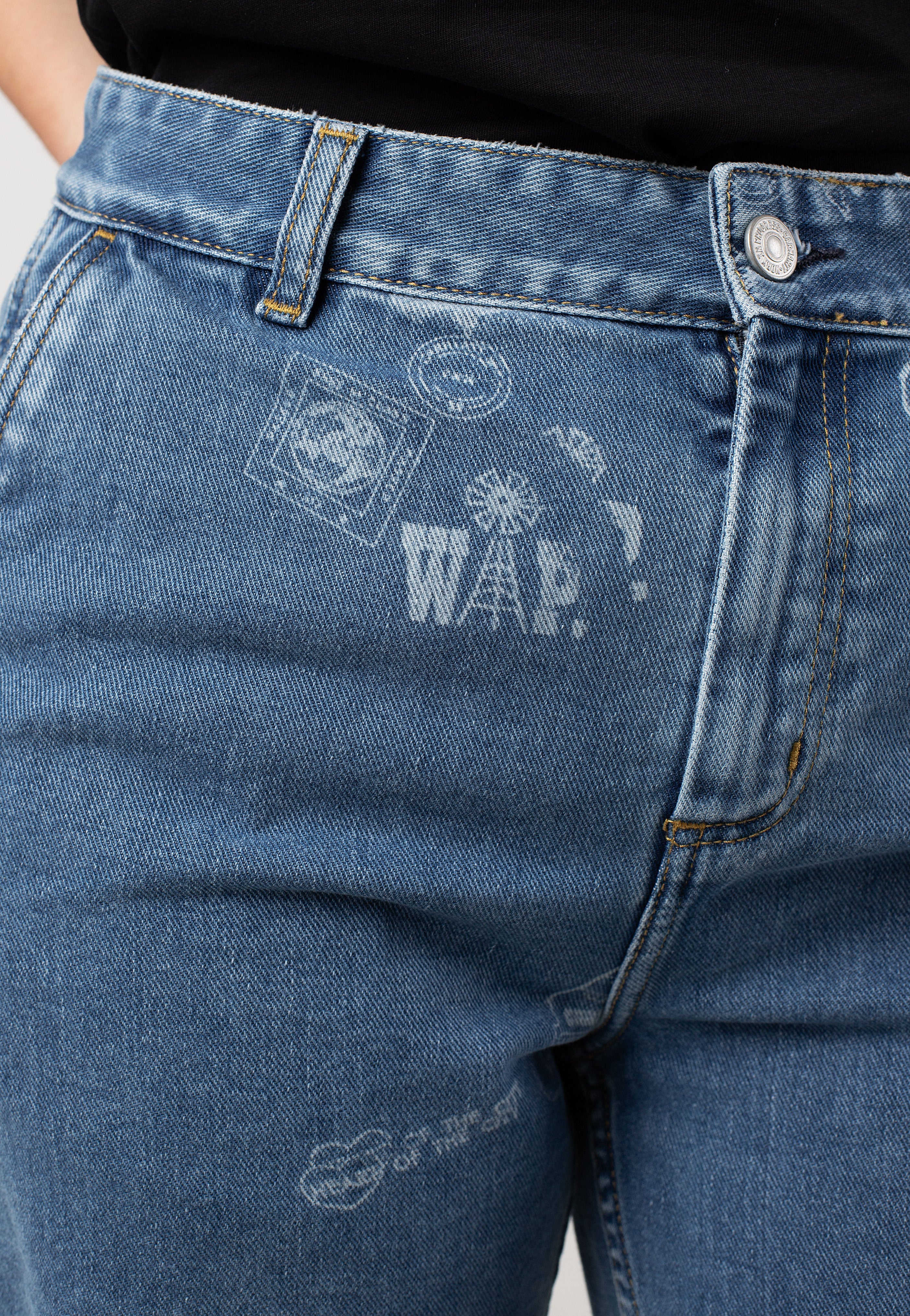 Carhartt WIP - W' Stamp Bleached Stamp Print/Blue - Pants | Women-Image