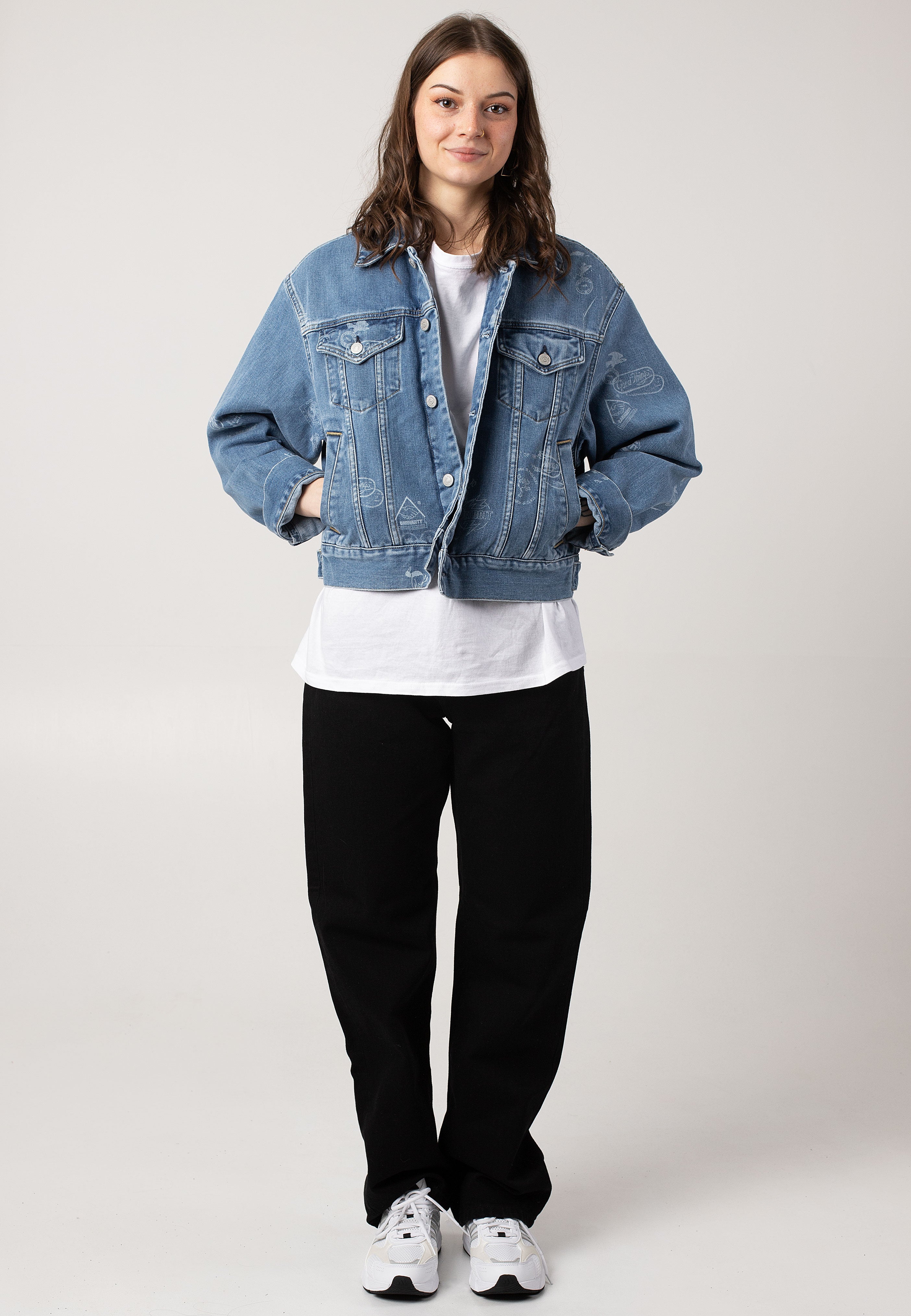 Carhartt WIP - W' Stamp Jeans Jacket Bleached Stamp Print/Blue - Jeans Jacket | Women-Image