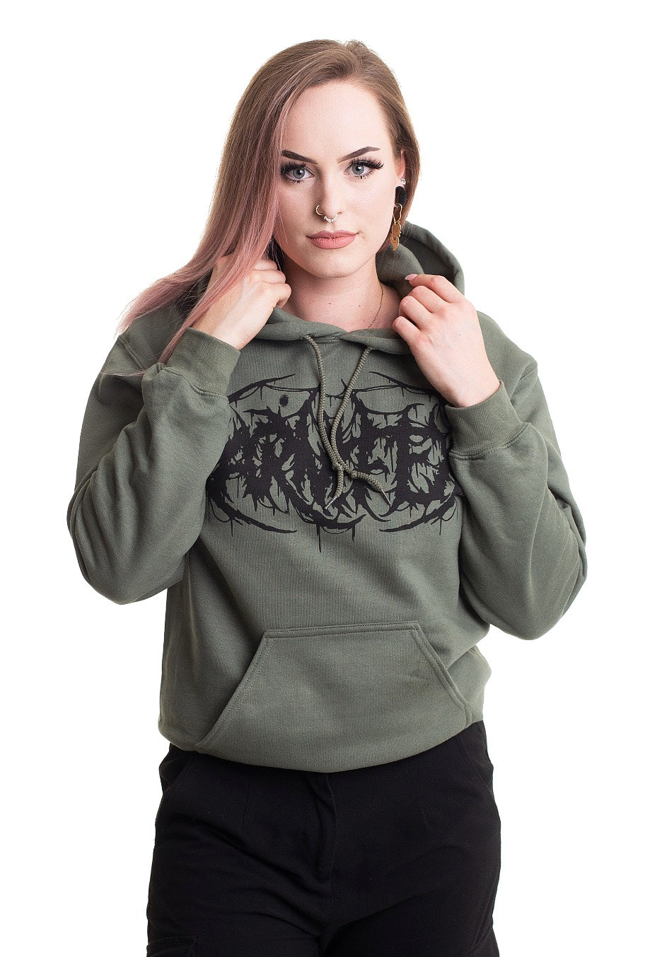 Carnifex - Defend Death Metal Military Green - Hoodie | Women-Image