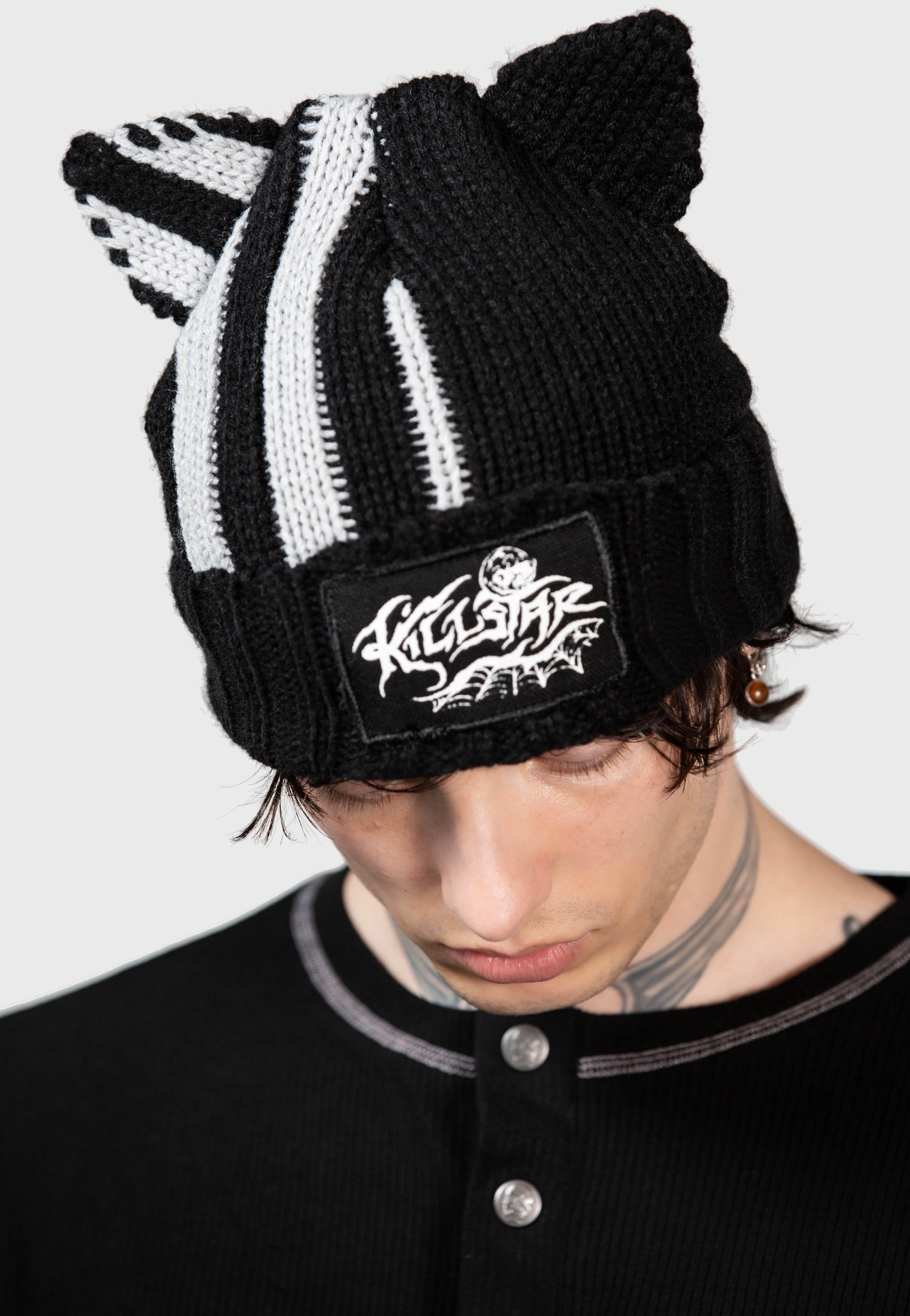 Killstar - Cat Scratch Black/White - Beanie | Neutral-Image