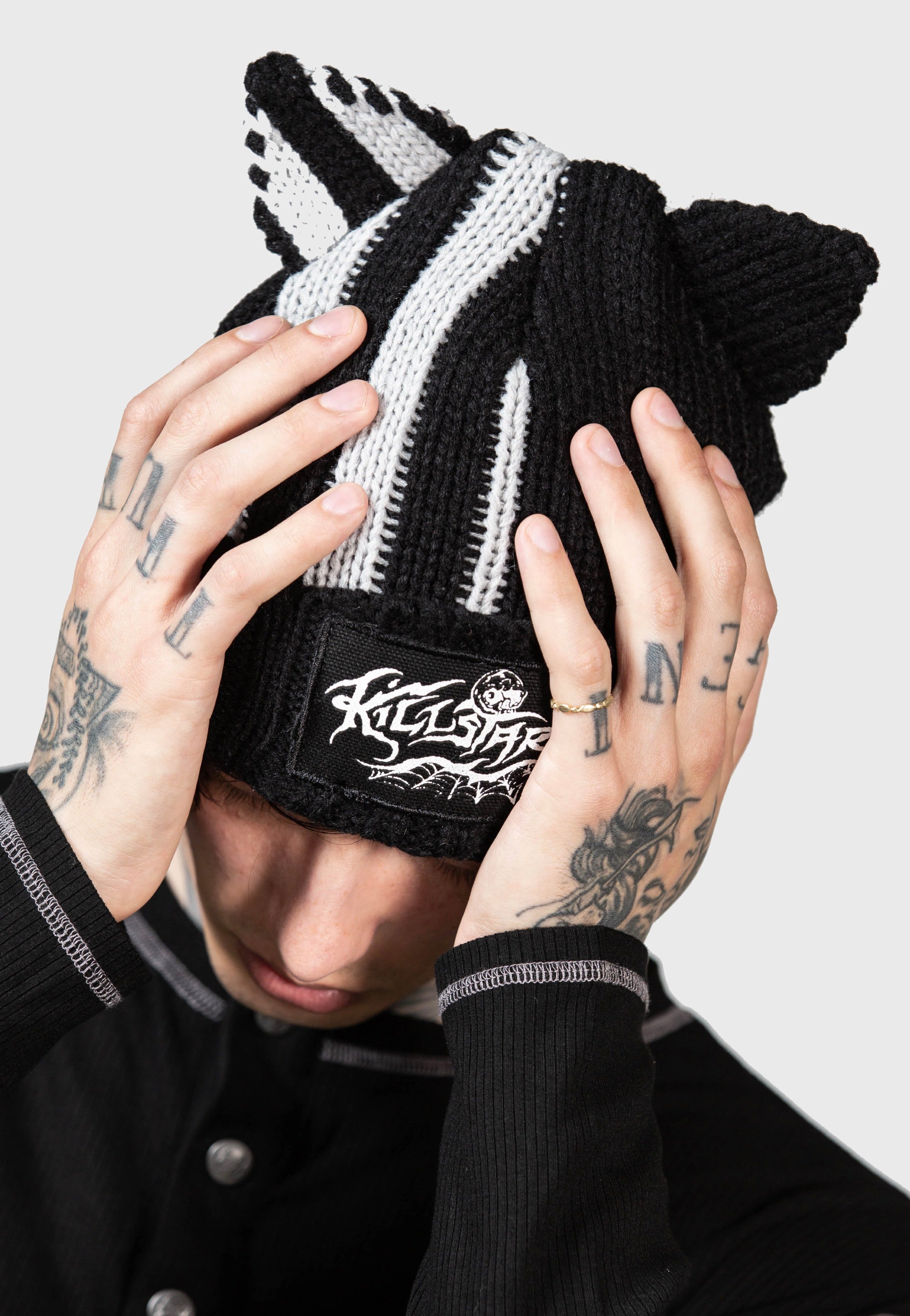 Killstar - Cat Scratch Black/White - Beanie | Neutral-Image