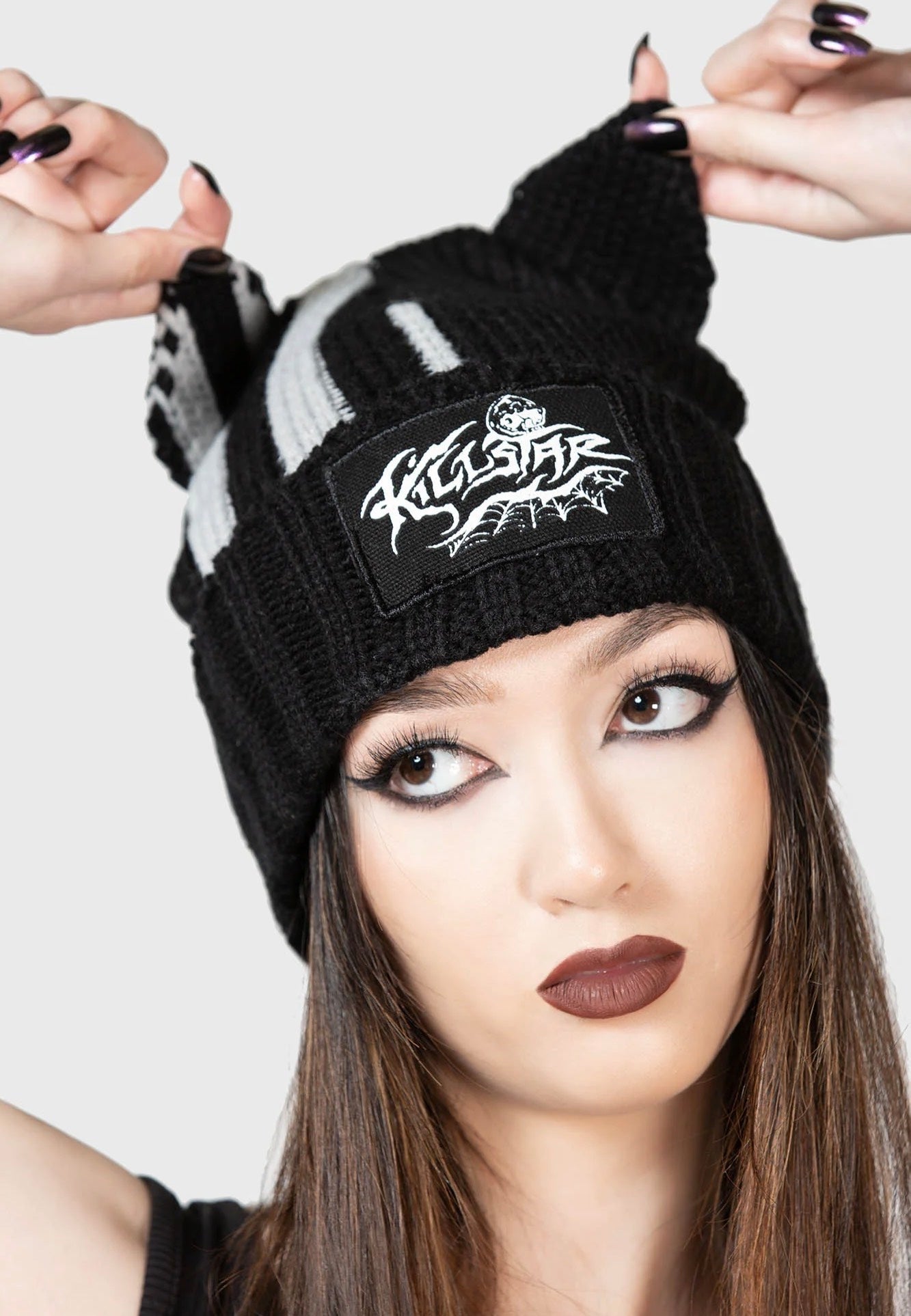 Killstar - Cat Scratch Black/White - Beanie | Neutral-Image