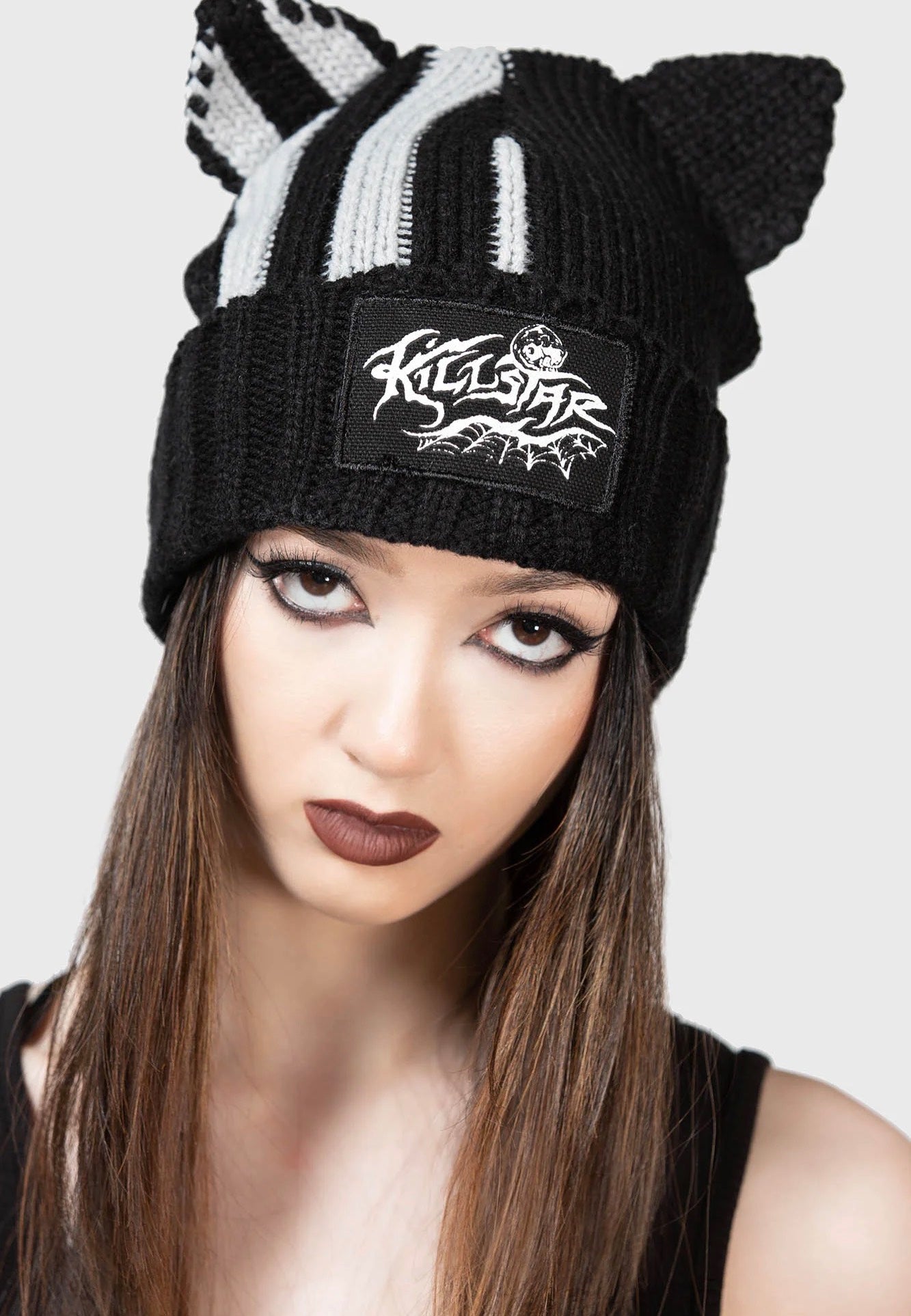 Killstar - Cat Scratch Black/White - Beanie | Neutral-Image