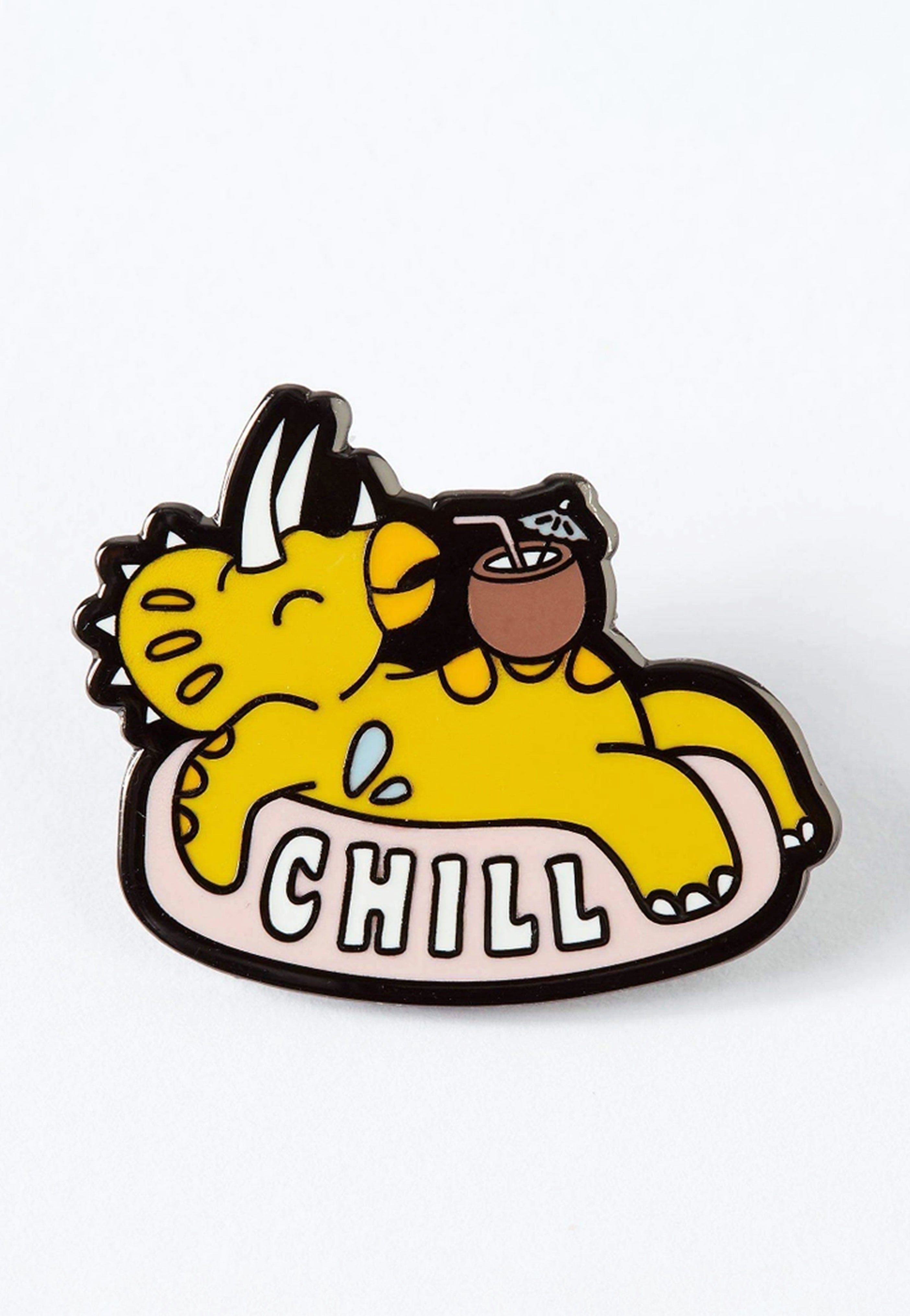 Punky Pins - Chill Dinosaur Enamel - Pin | Neutral-Image